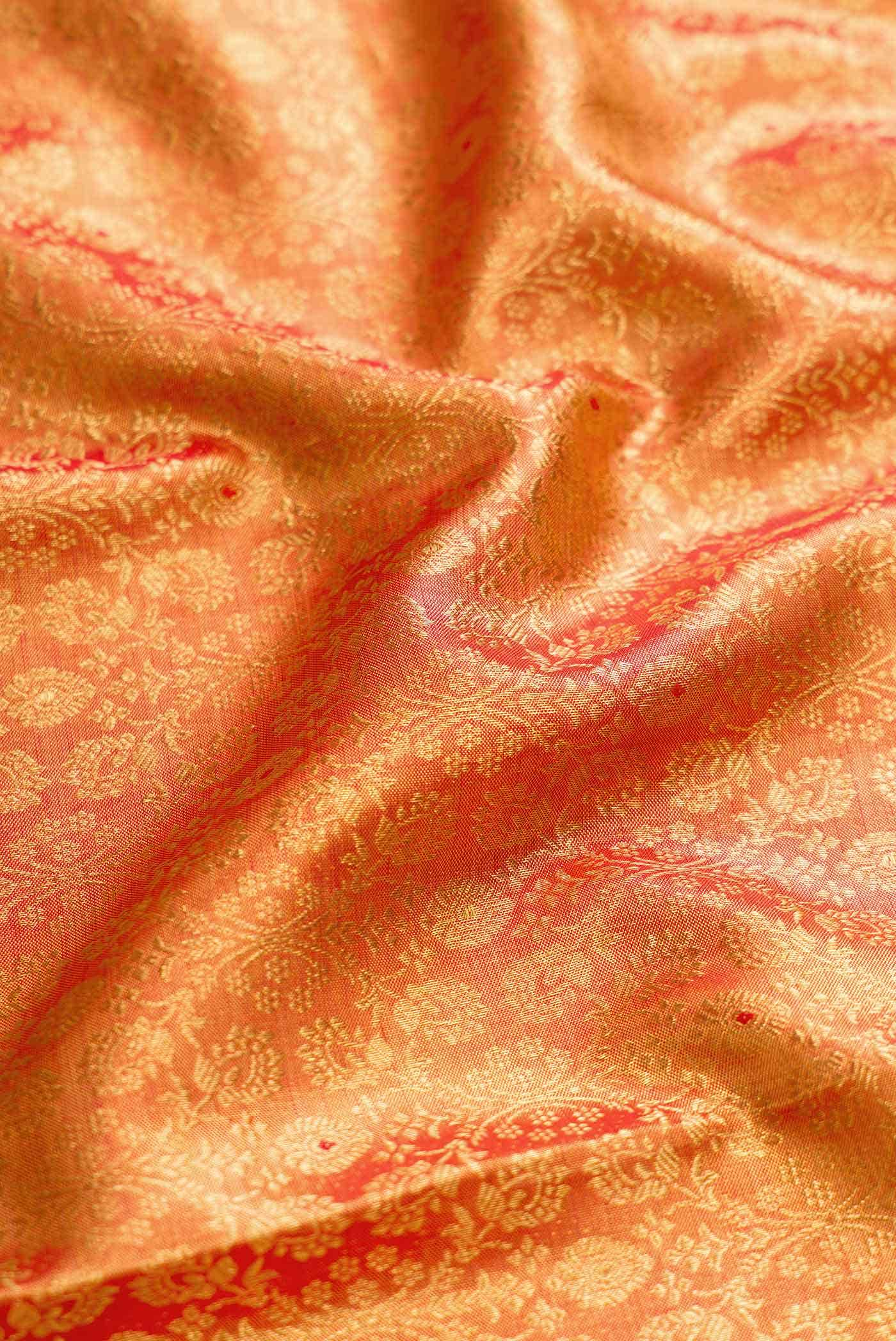 Red Dual Tone Kanchipuram Tissue Silk Saree