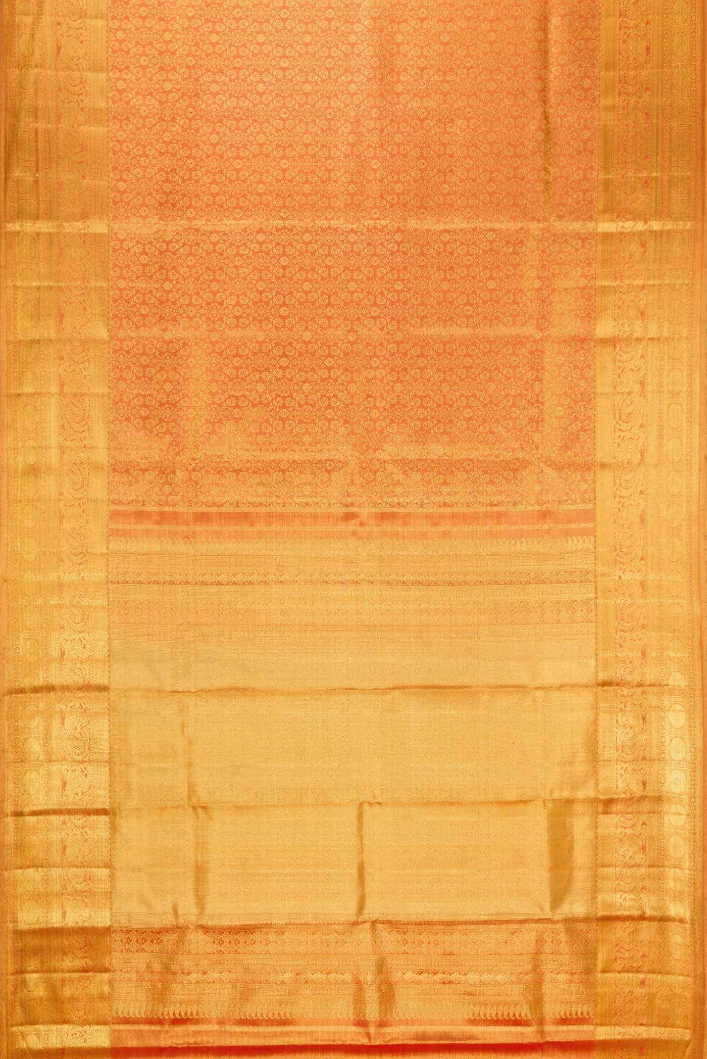 Red Dual Tone Kanchipuram Tissue Silk Saree