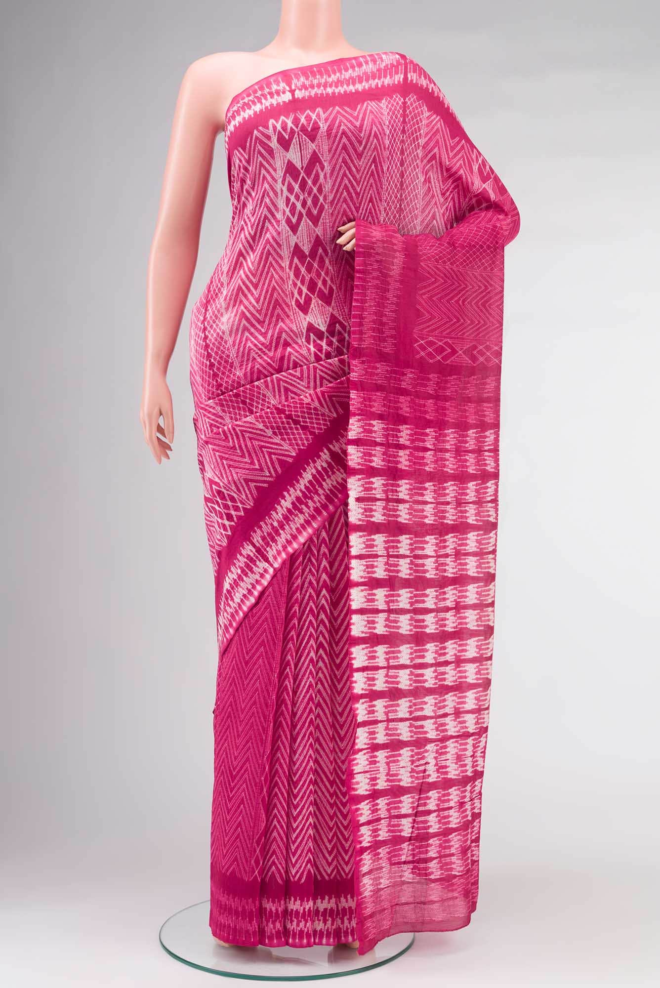 Pink Chanderi Silk Cotton Saree