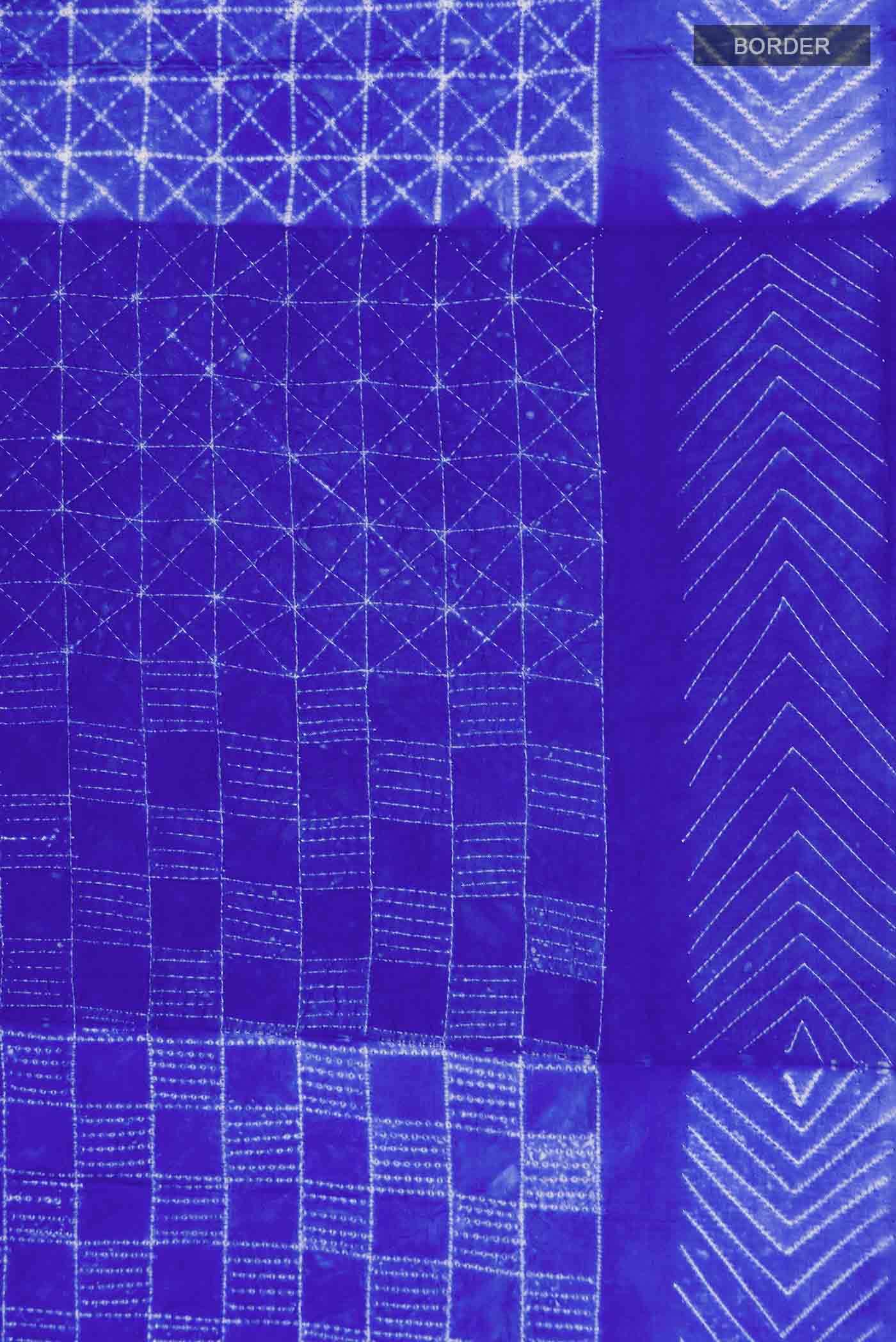 Blue Tussar Silk Saree