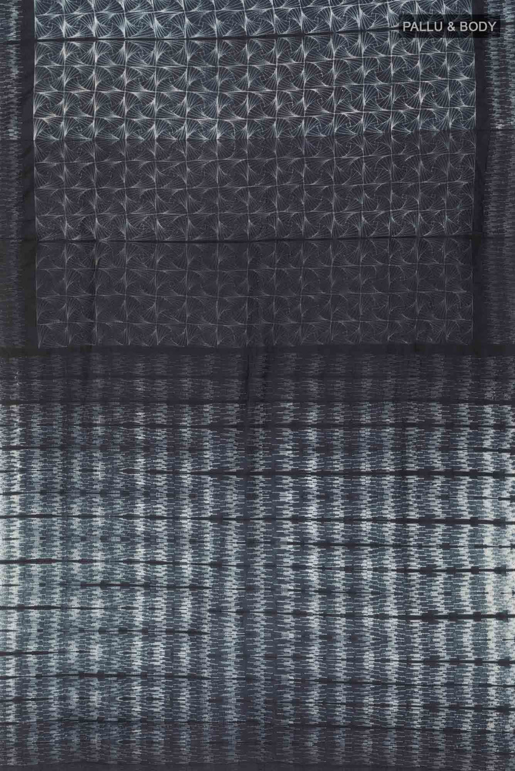 Grey Printed Silk Saree