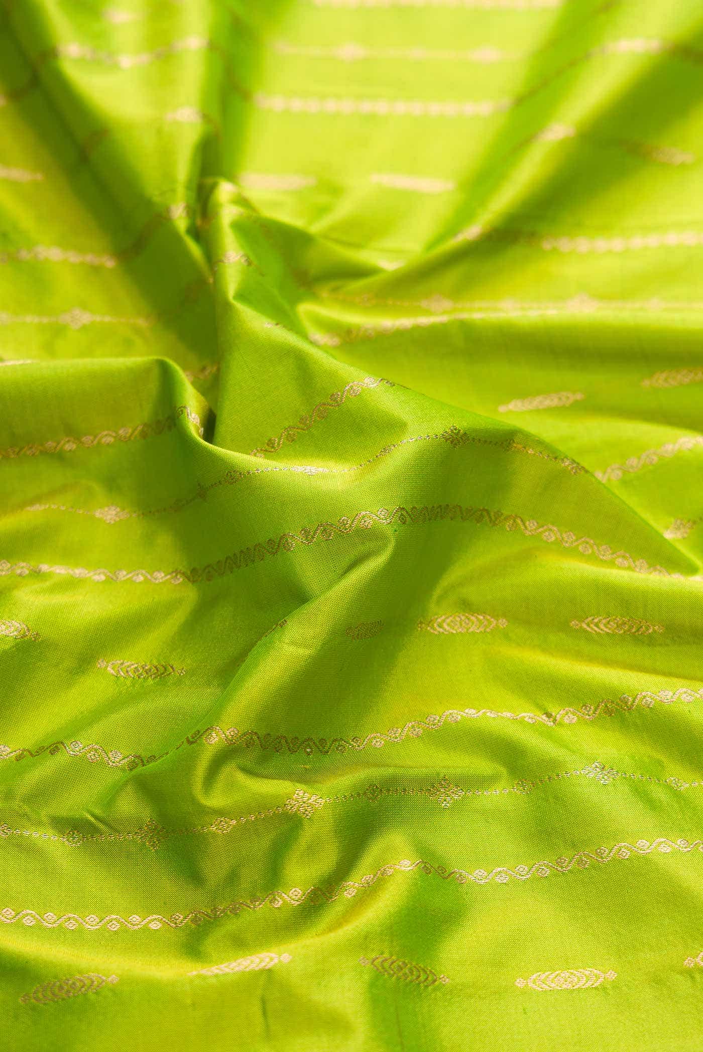 Parrot Green Dual Tone Kanchipuram Silk Saree