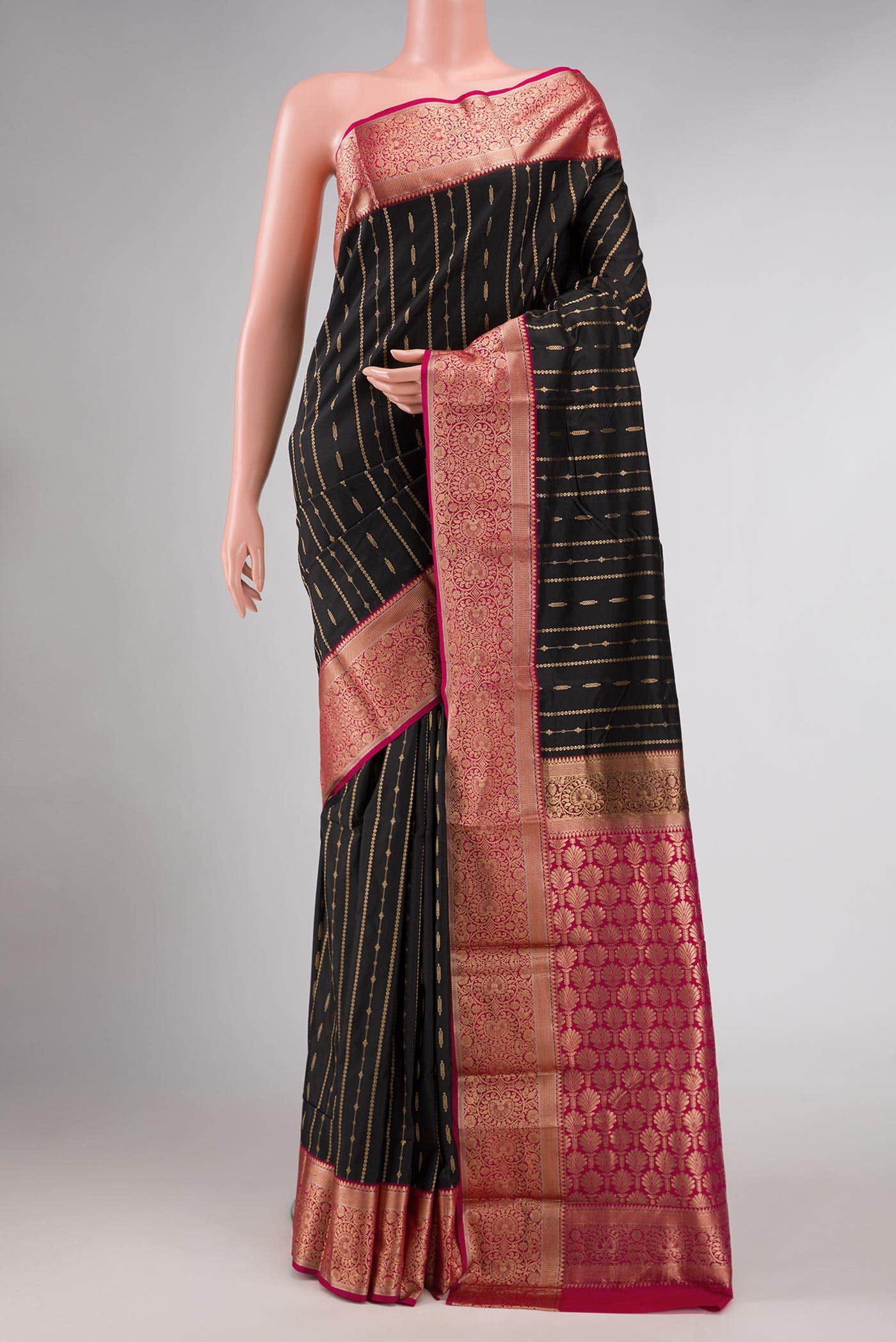 Black Kanchipuram Silk Saree