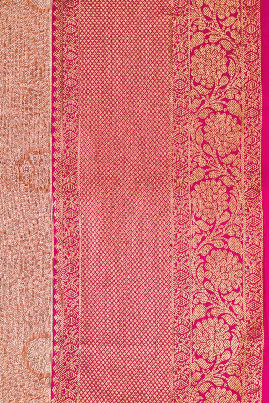 Dark Pink Dual Tone Kanchipuram Tissue Silk Saree