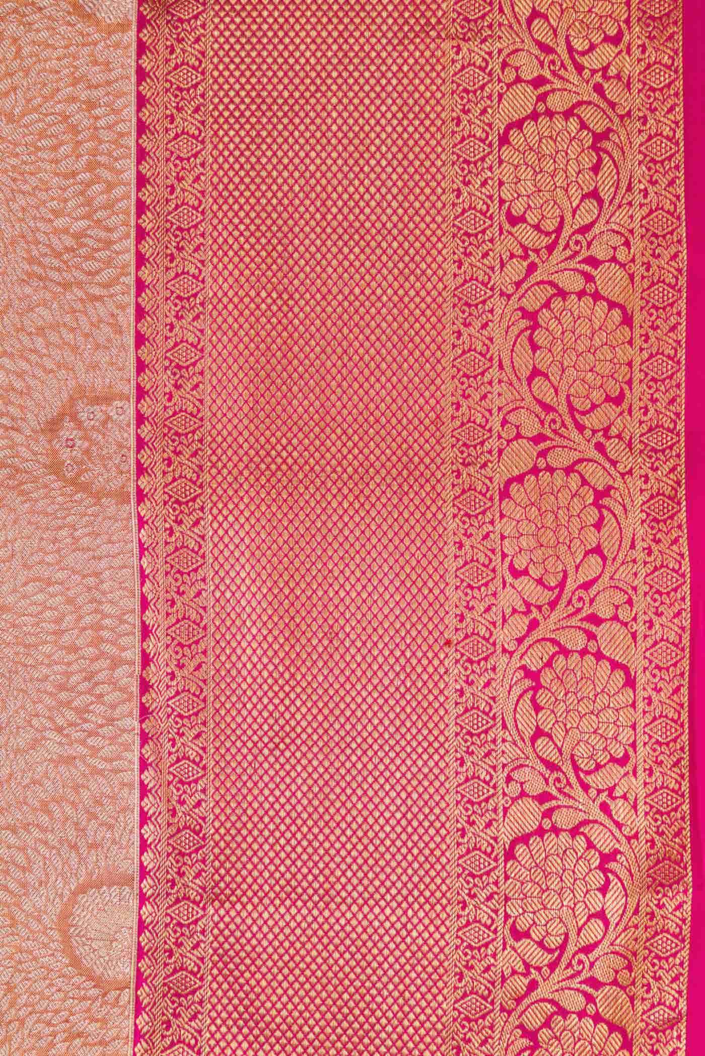 Dark Pink Dual Tone Kanchipuram Tissue Silk Saree