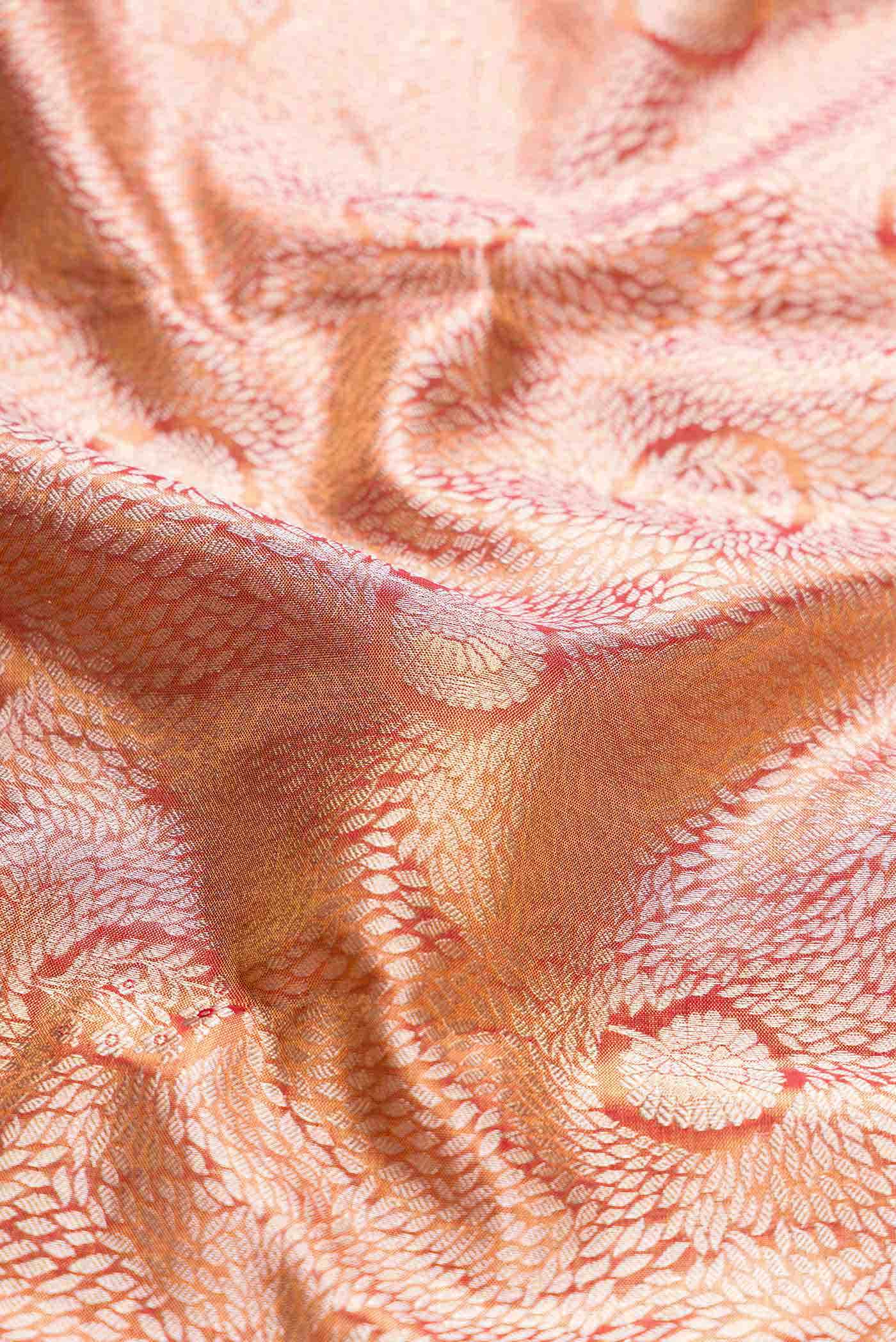 Dark Pink Dual Tone Kanchipuram Tissue Silk Saree
