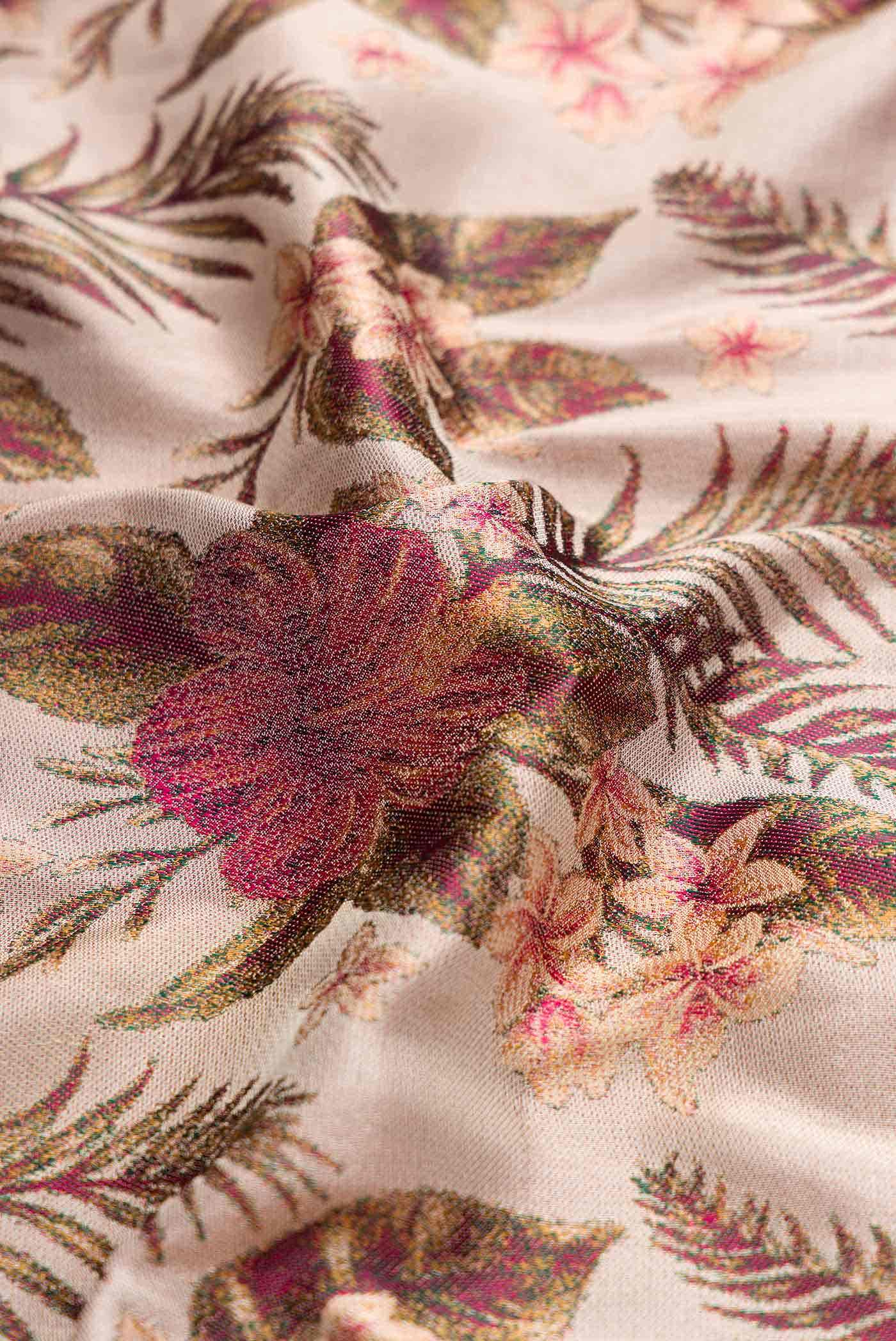 Rose Gold Dual Tone Kanchipuram Tissue Silk Saree