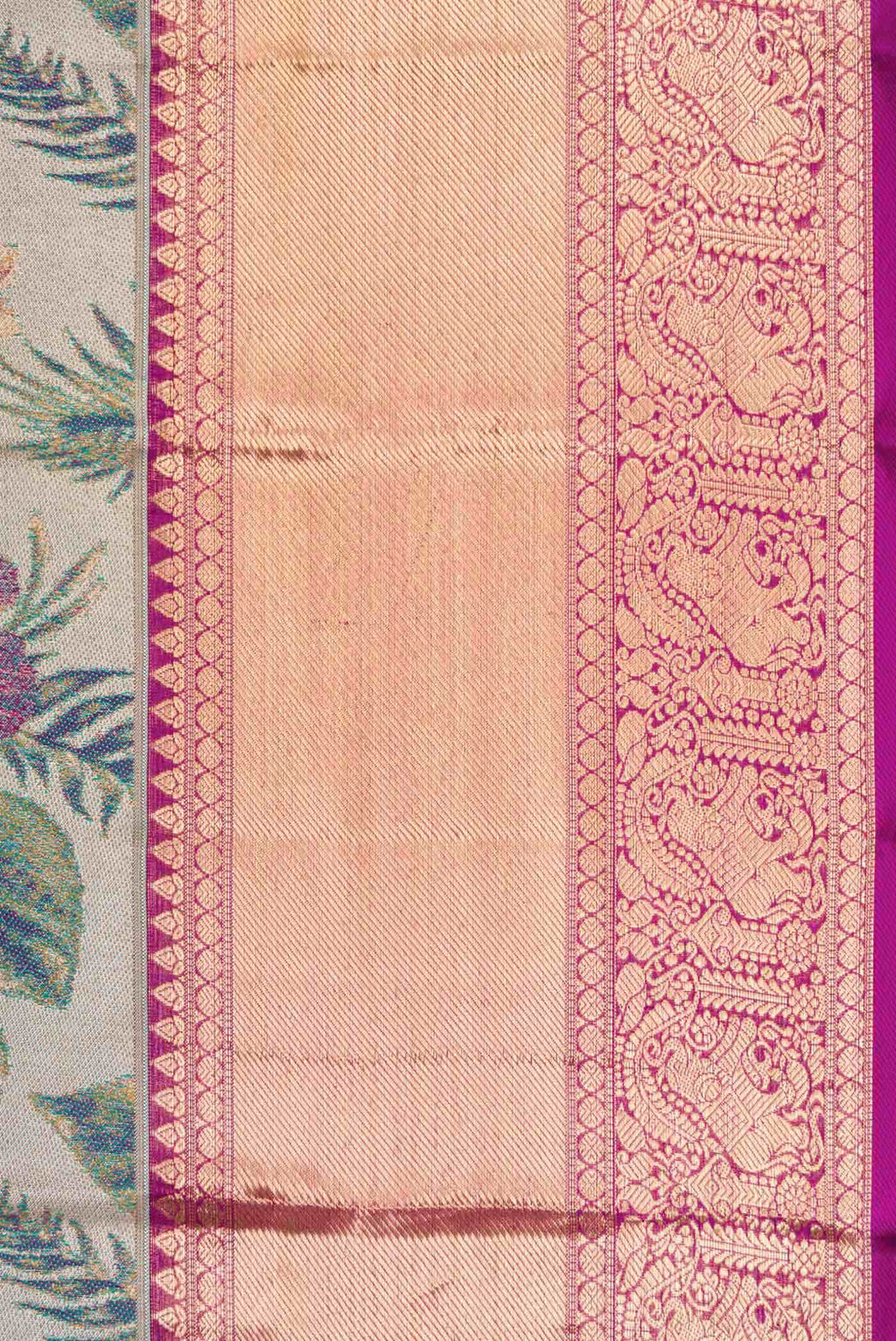 Grey Dual Tone Kanchipuram Tissue Silk Saree