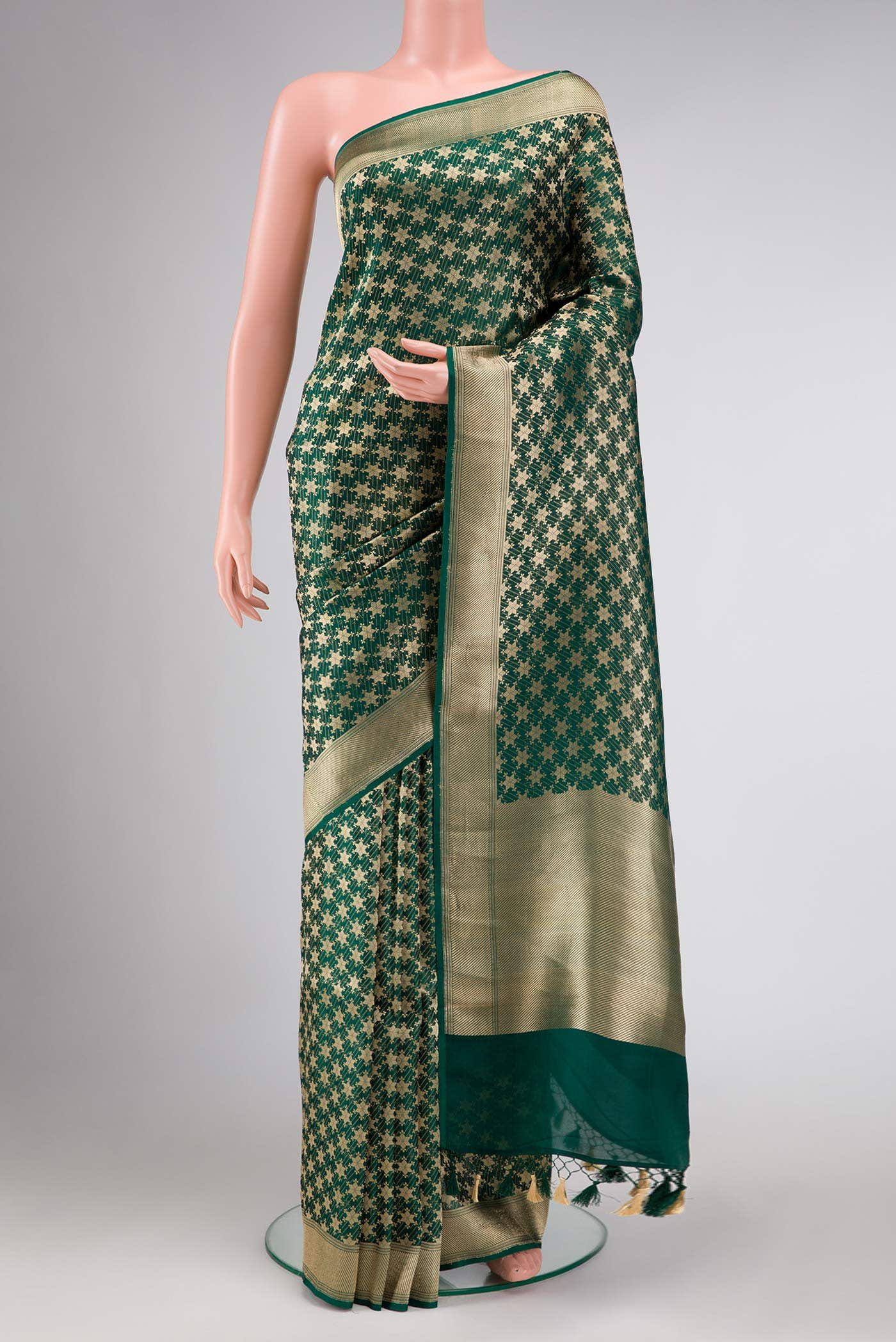 Green Dual Tone Banarasi Silk Saree