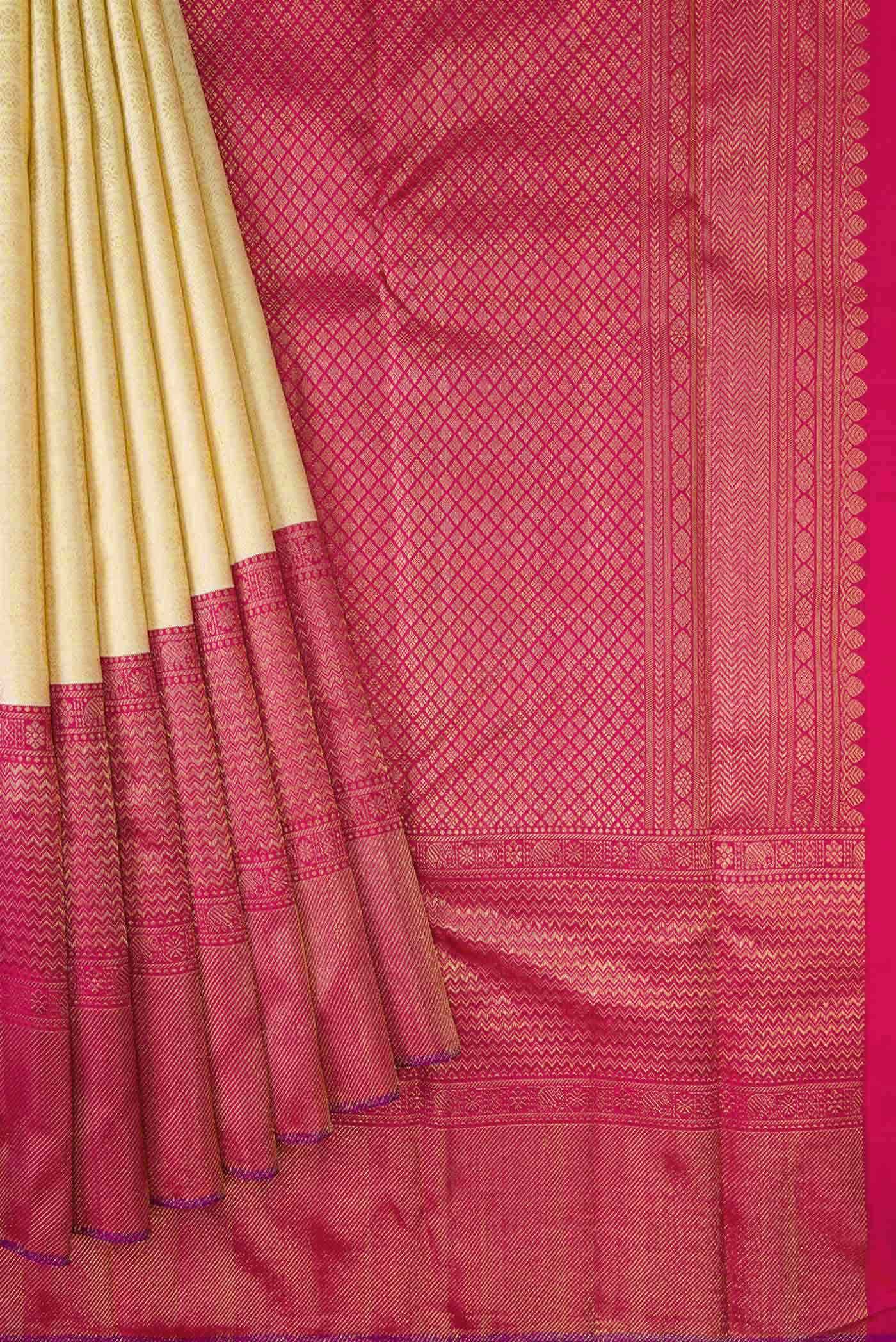 Pure Silk Pure Zari Sandal Kanchipuram Saree