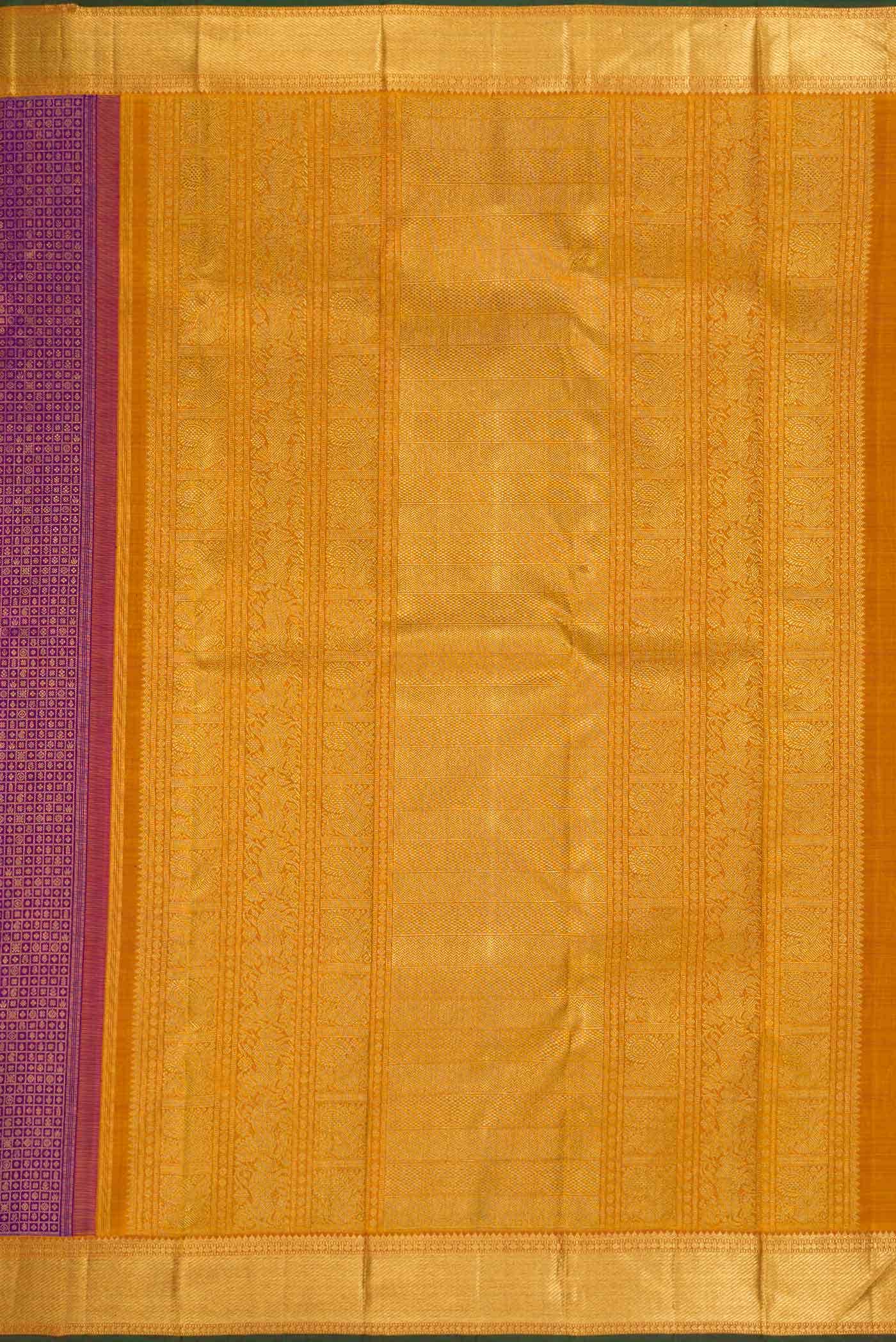 Pure Silk Pure Zari Purple Dual Tone Kanchipuram Saree