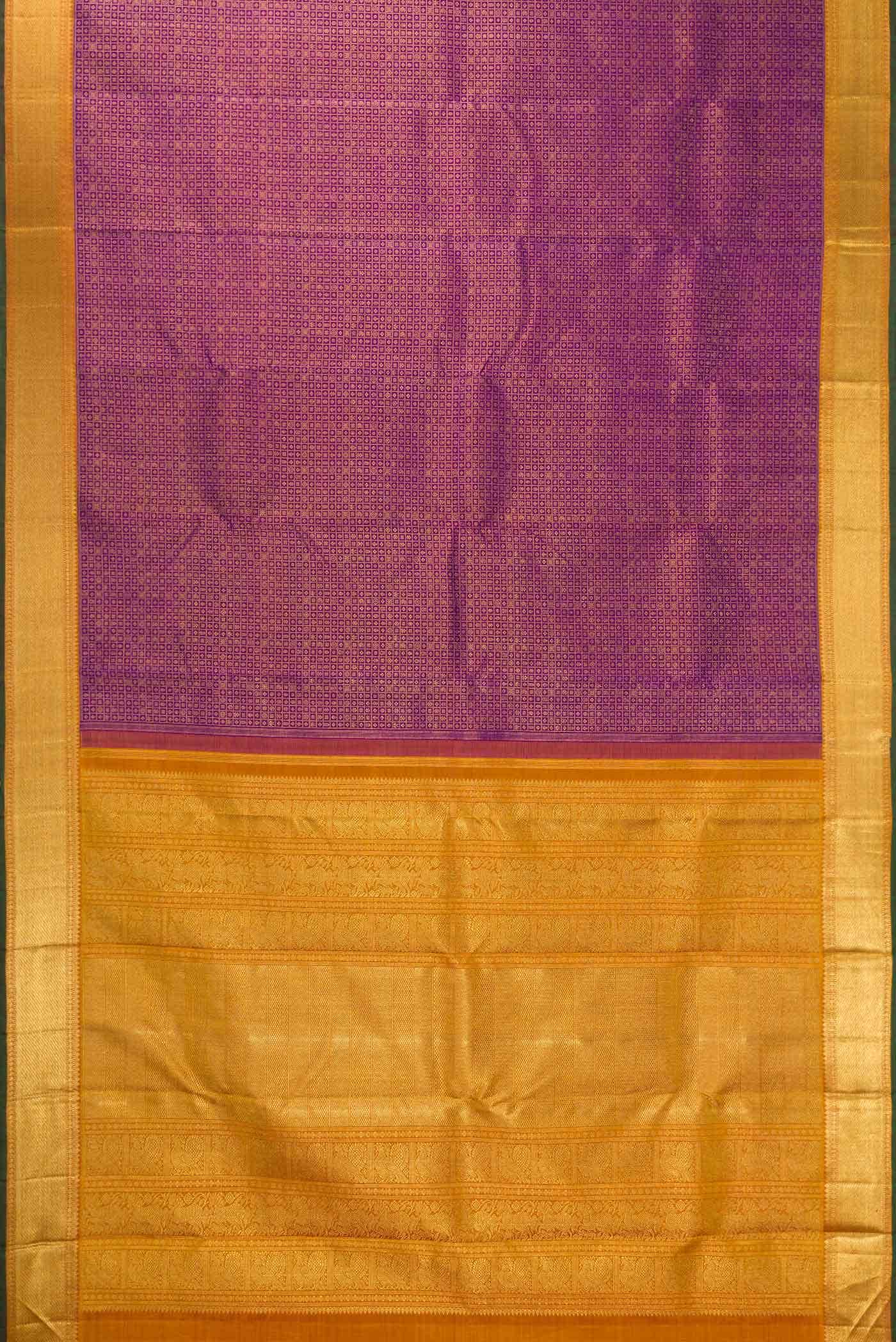 Pure Silk Pure Zari Purple Dual Tone Kanchipuram Saree