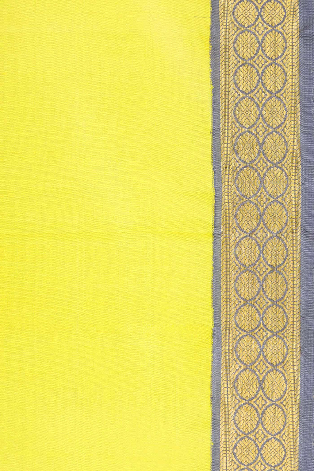 Pure Silk Pure Zari Lemon Yellow Dual Tone Kanchipuram Saree