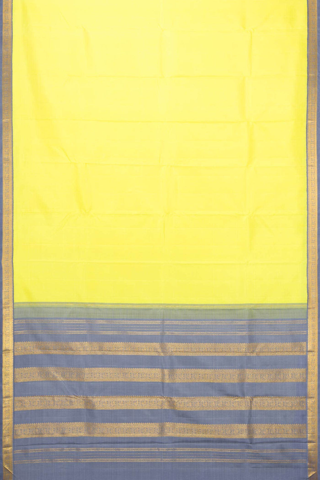 Pure Silk Pure Zari Lemon Yellow Kanchipuram Saree