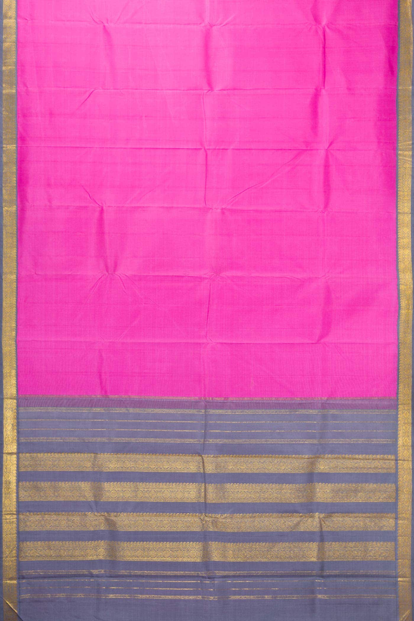 Pure Silk Pure Zari Pink Dual Tone Kanchipuram Saree