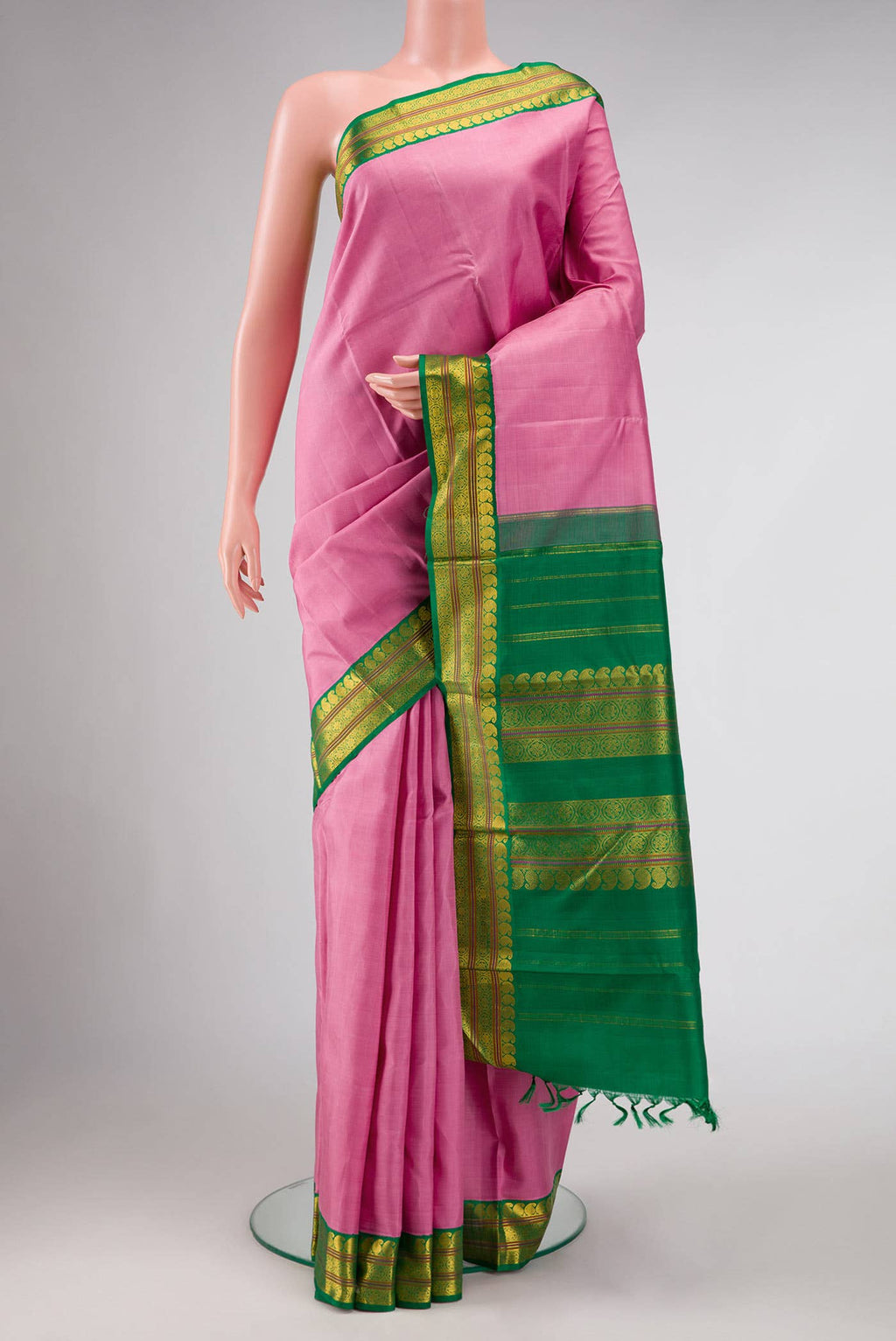 Pure Silk Pure Zari Lavender Dual Tone Kanchipuram Saree