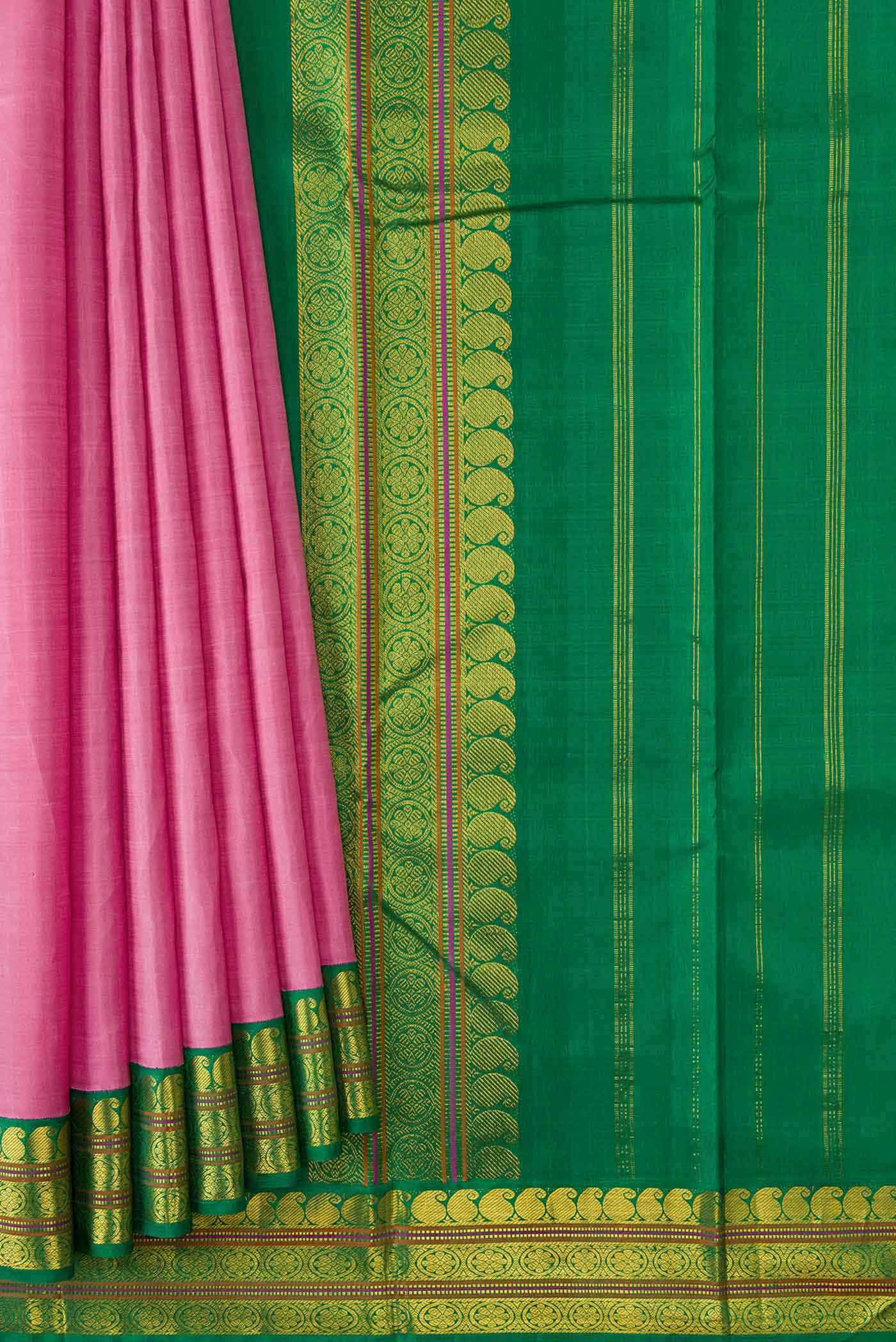 Pure Silk Pure Zari Lavender Dual Tone Kanchipuram Saree