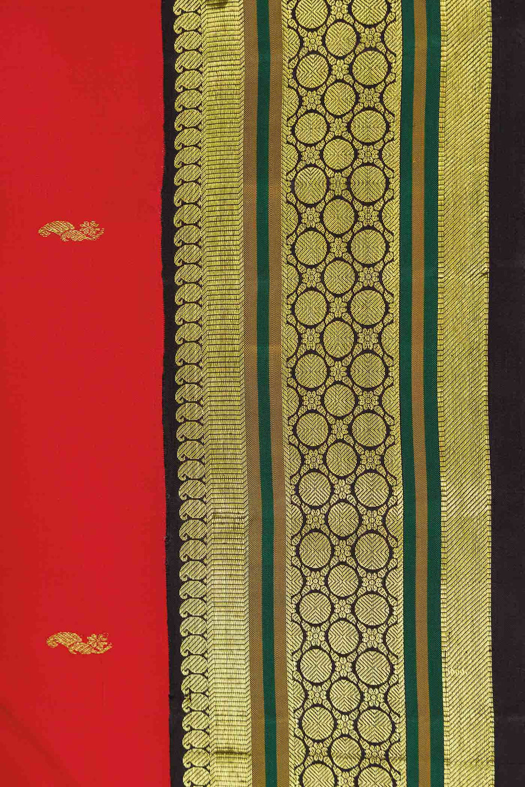 Pure Silk Pure Zari Red Dual Tone Kanchipuram Saree