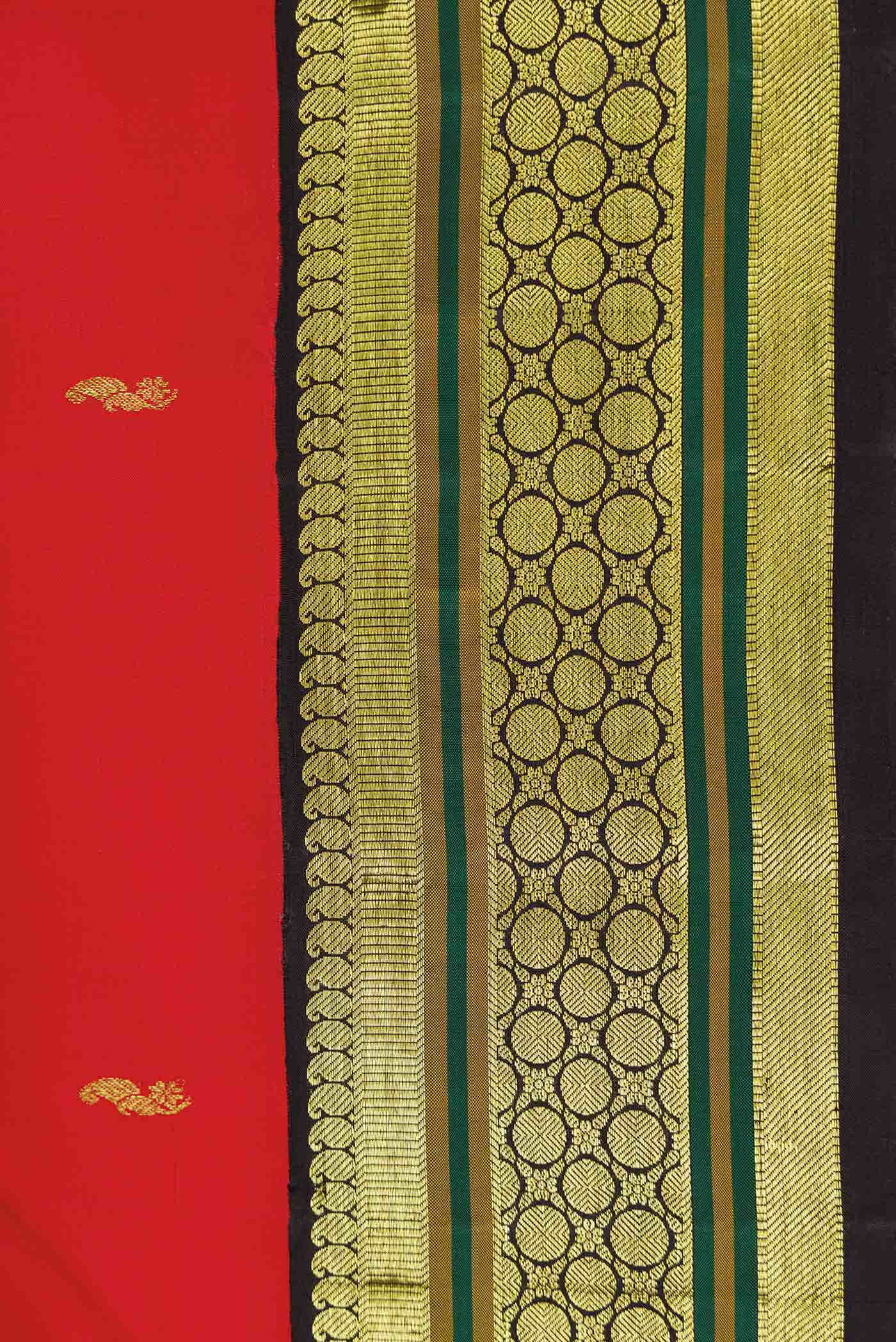 Pure Silk Pure Zari Red Dual Tone Kanchipuram Saree