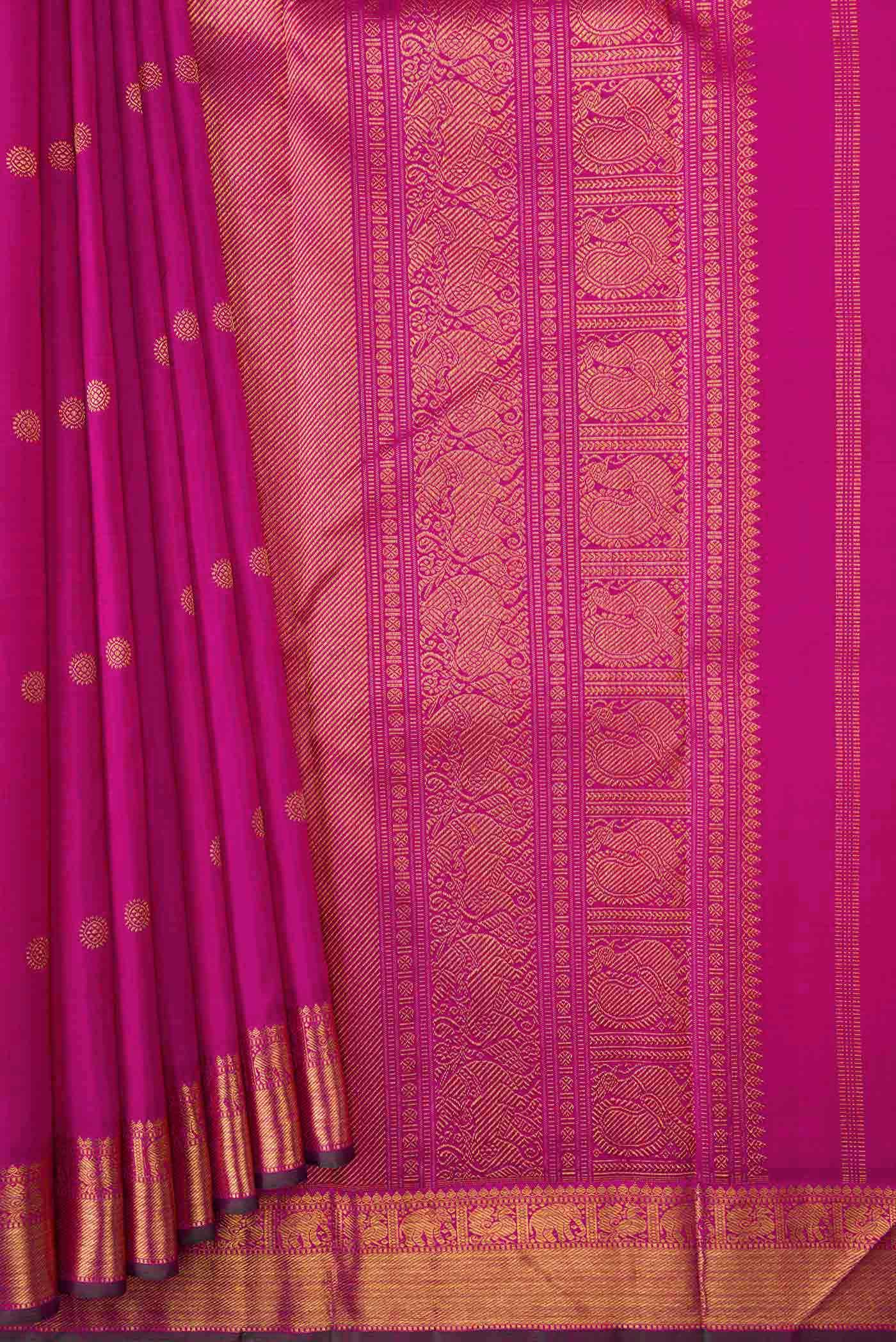 Pure Silk Pure Zari Pink Kanchipuram Saree