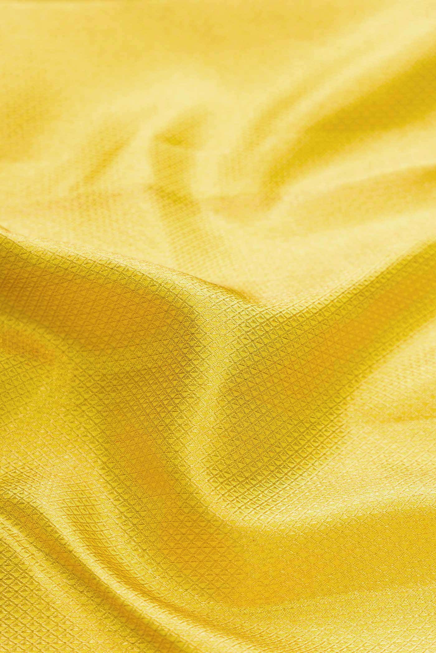 Pure Silk Pure Zari Yellow Kanchipuram Saree