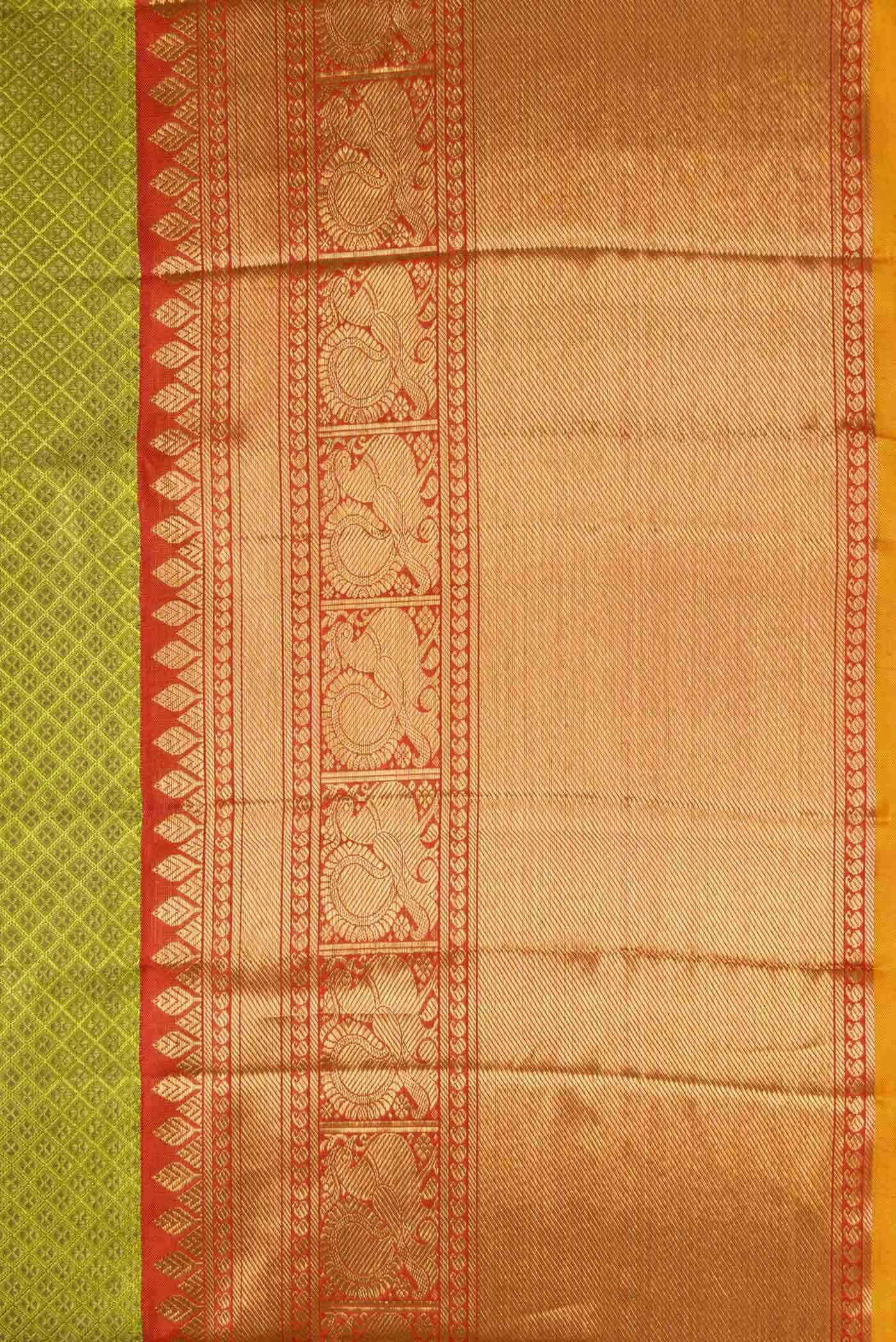 Pure Silk Pure Zari Green Kanchipuram Saree