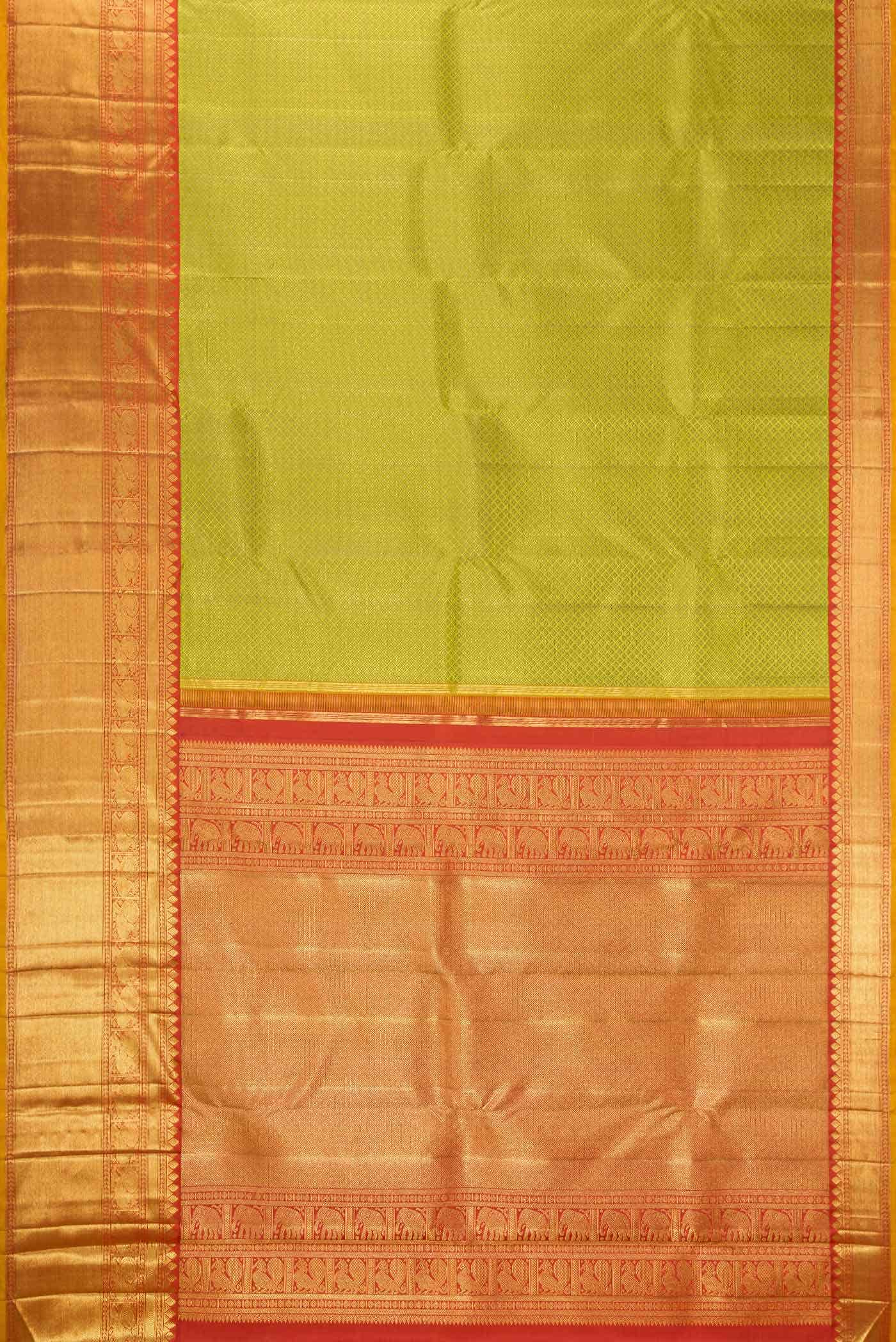 Pure Silk Pure Zari Green Kanchipuram Saree