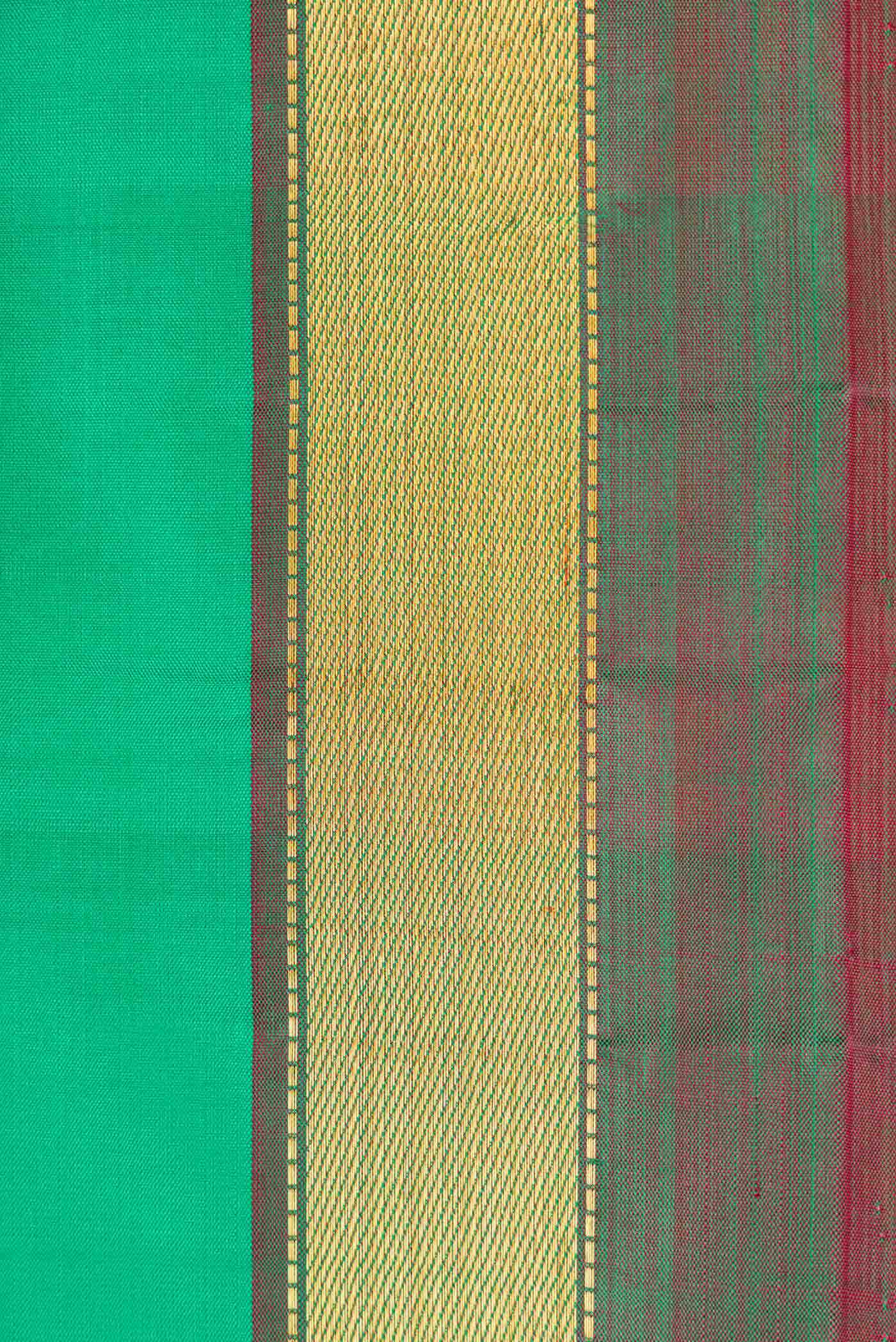 Pure Silk Pure Zari Green Kanchipuram Saree