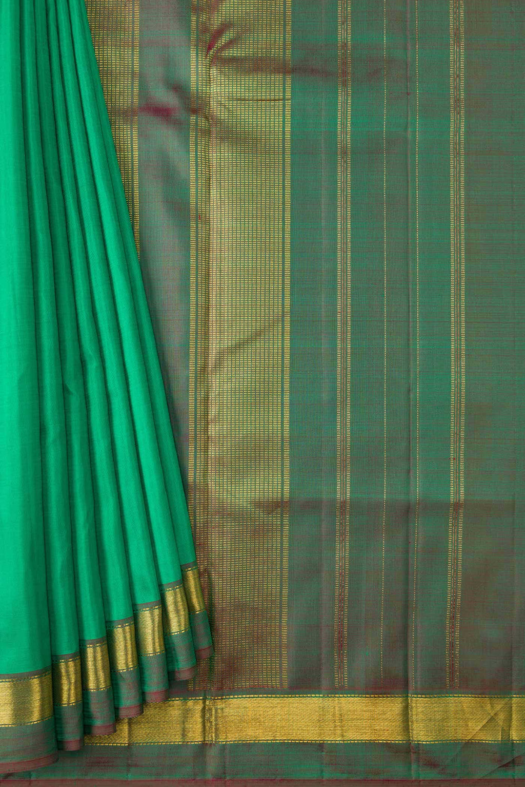 Pure Silk Pure Zari Green Kanchipuram Saree