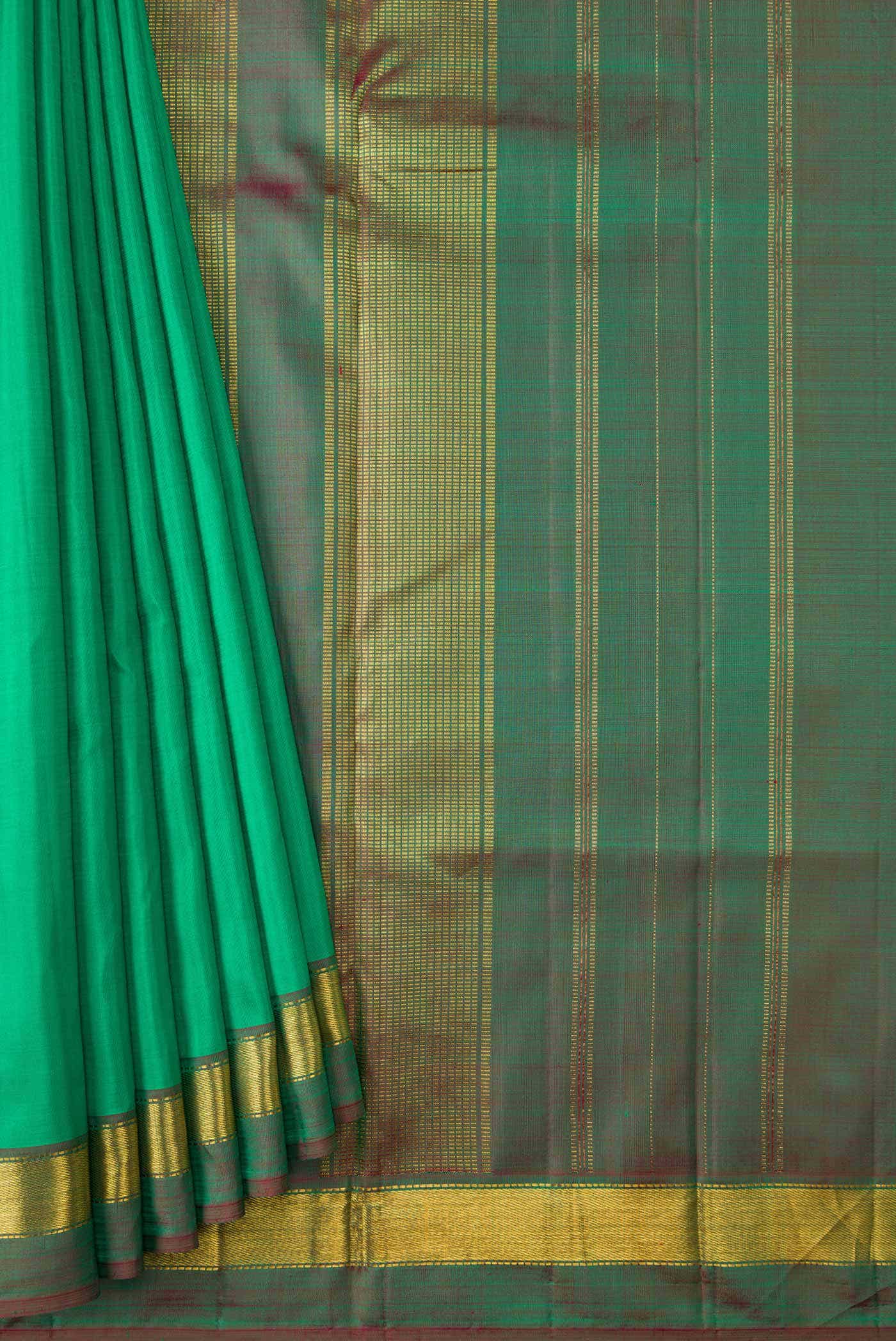 Pure Silk Pure Zari Green Kanchipuram Saree