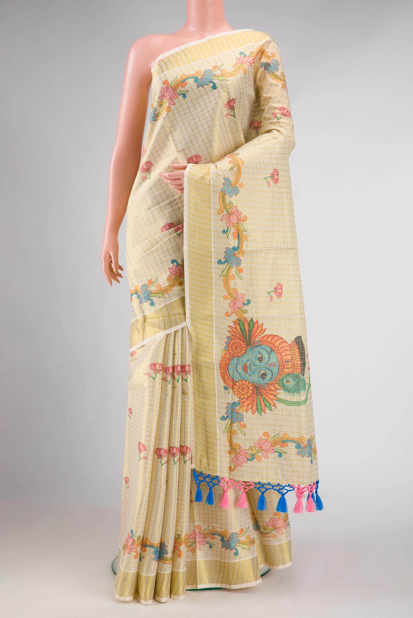 Gold Dual Tone Kerala Cotton Saree