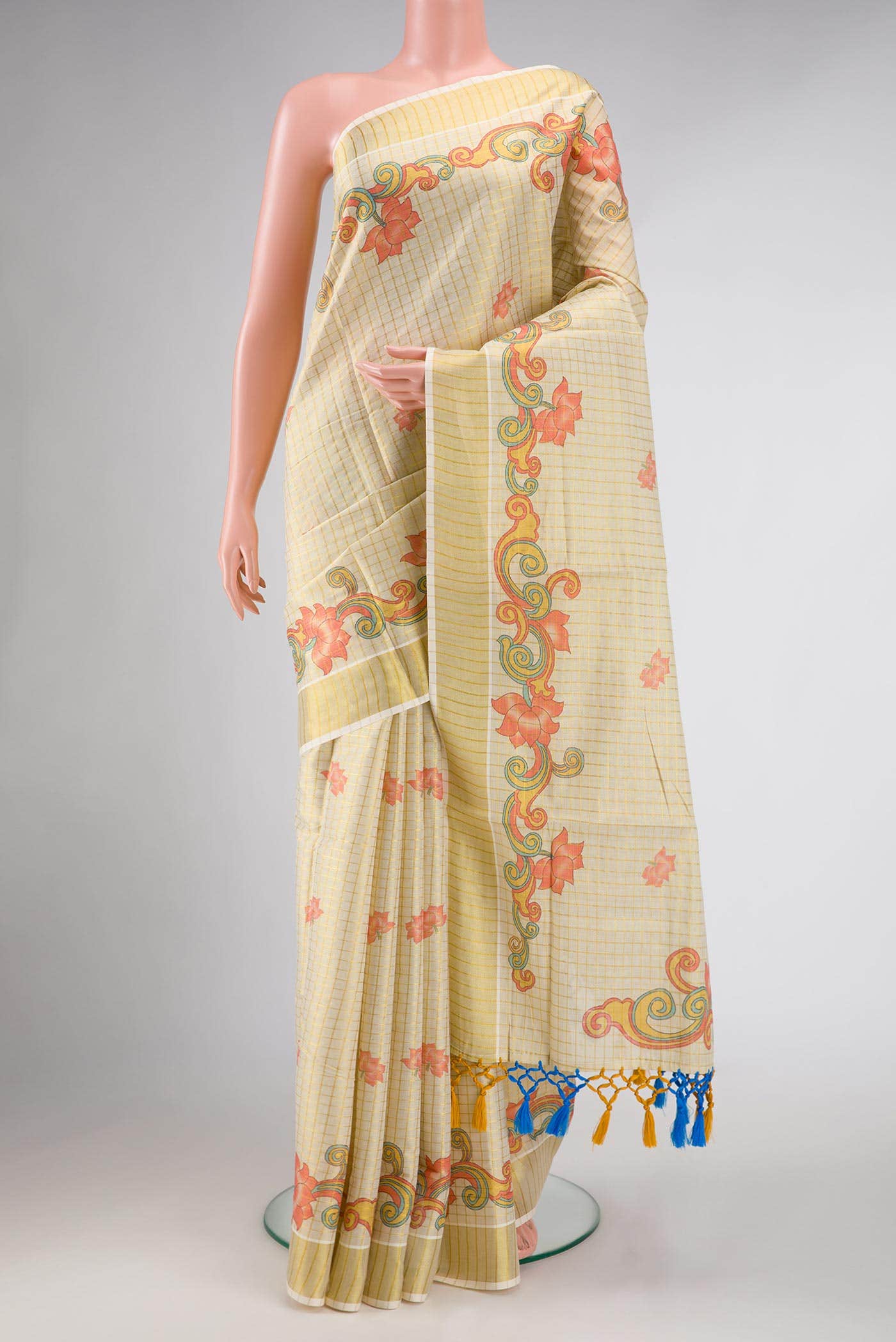 Gold Dual Tone Kerala Cotton Saree