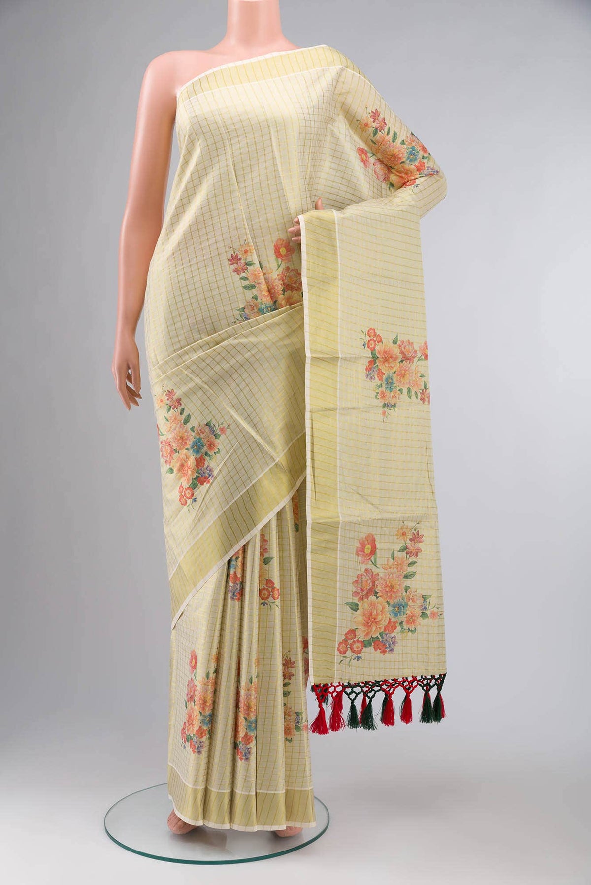 Gold with Cream Dual Tone Kerala Cotton Saree