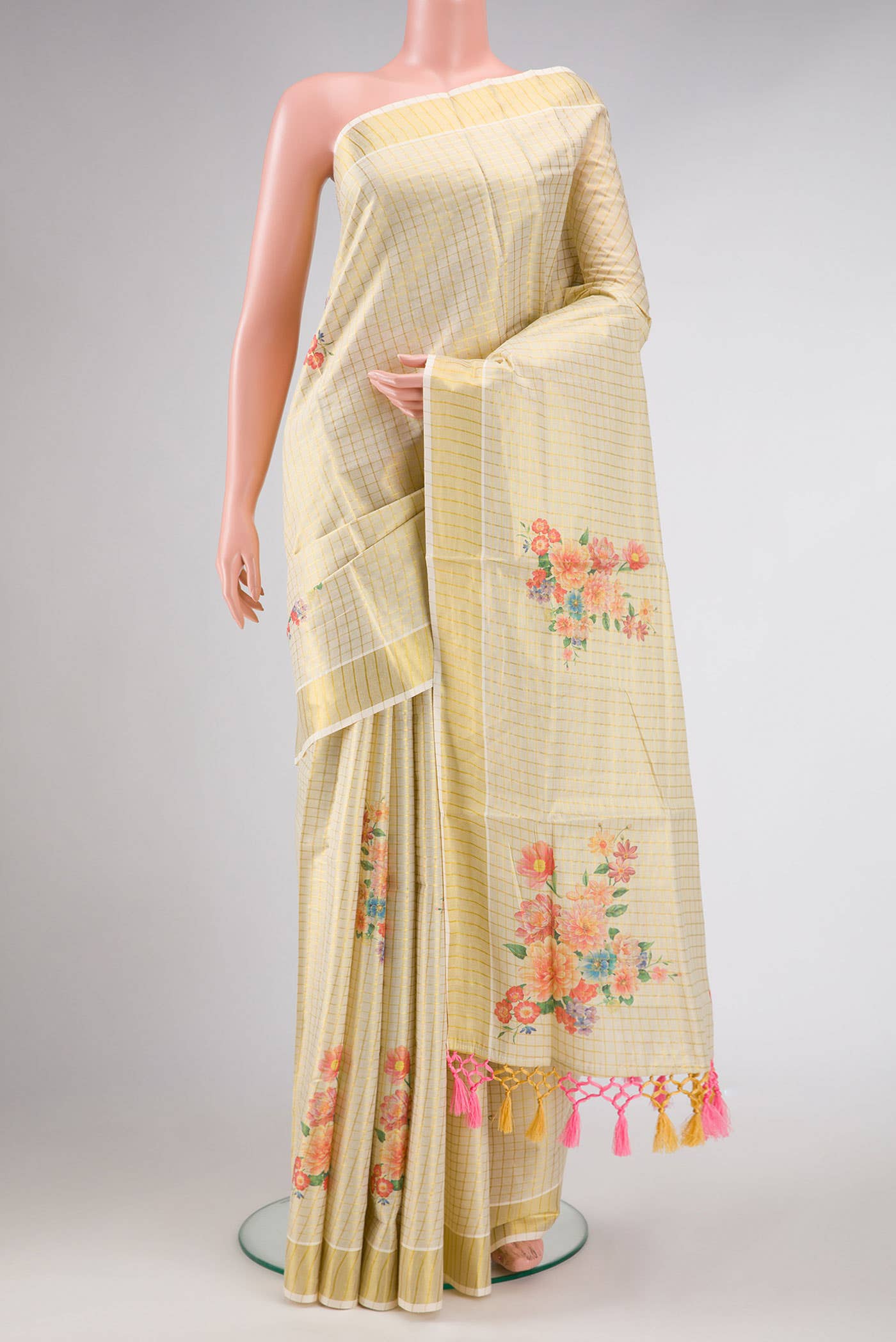 Gold Dual Tone Kerala Cotton Saree