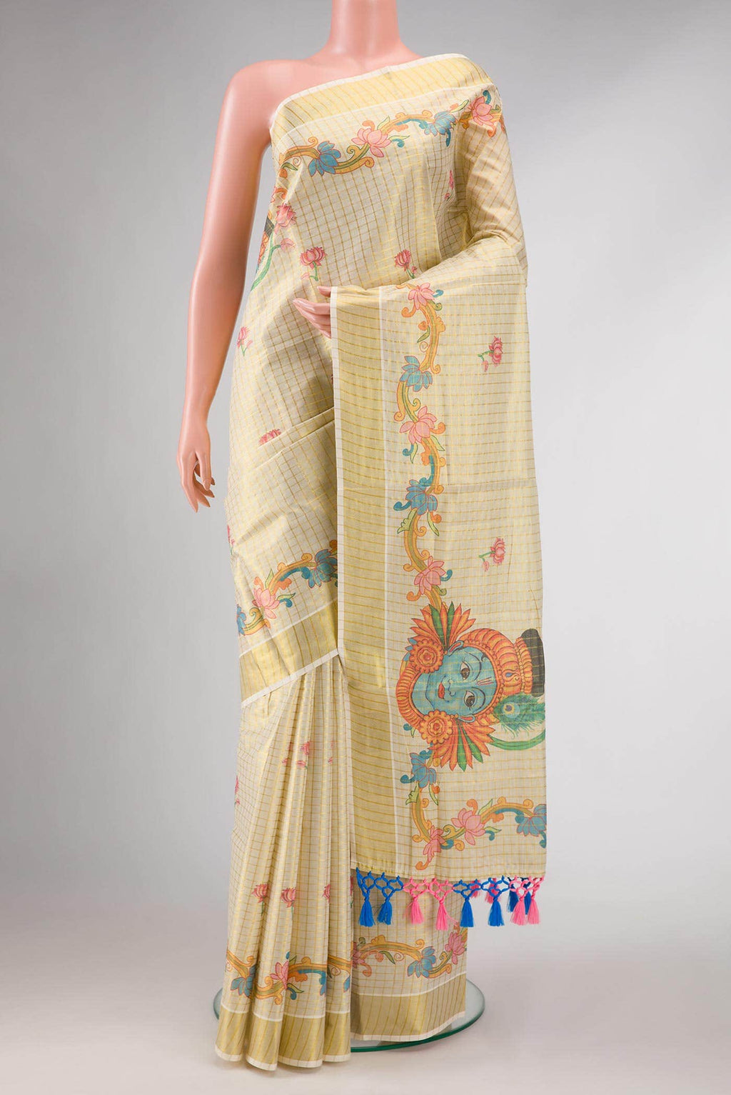 Sandal Dual Tone Kerala Cotton Saree