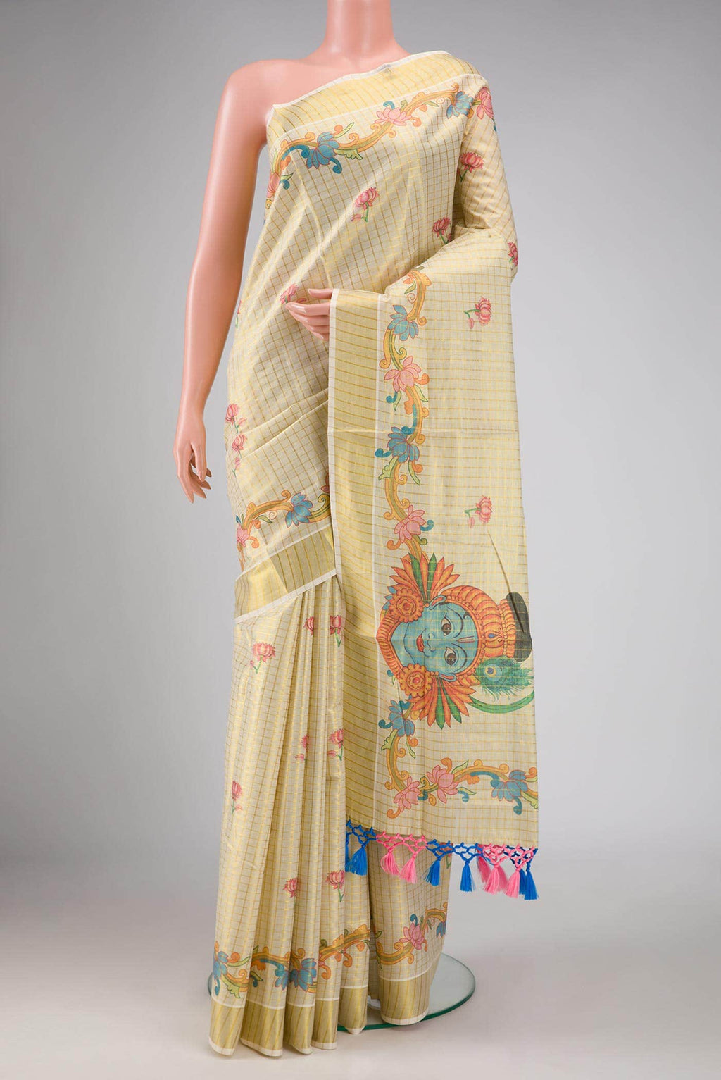 Sandal Dual Tone Kerala Cotton Saree
