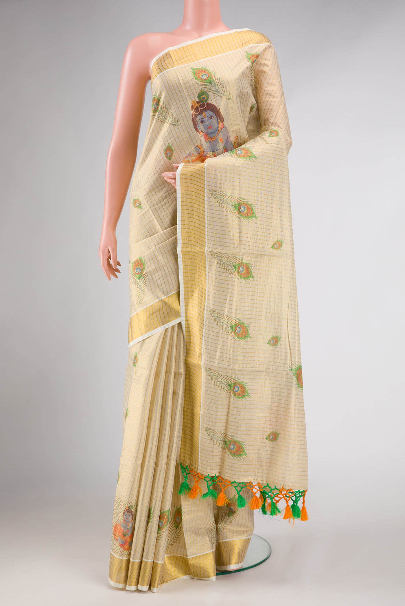 Gold Kerala Cotton Saree
