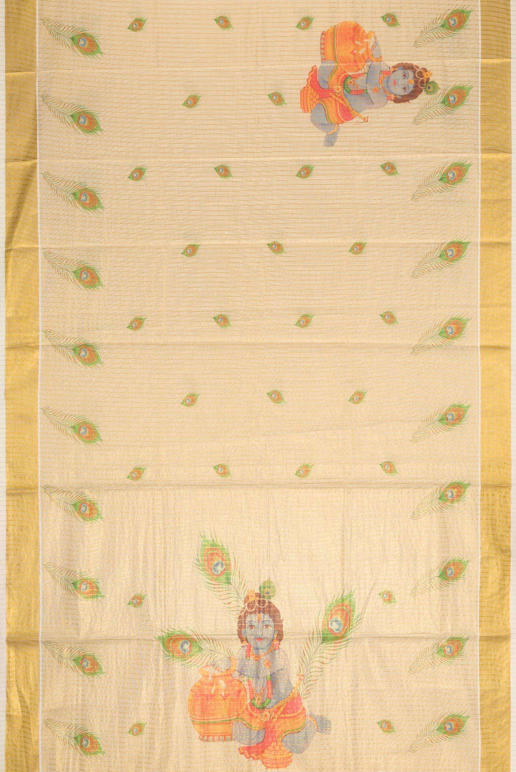 Gold Dual Tone Kerala Cotton Saree