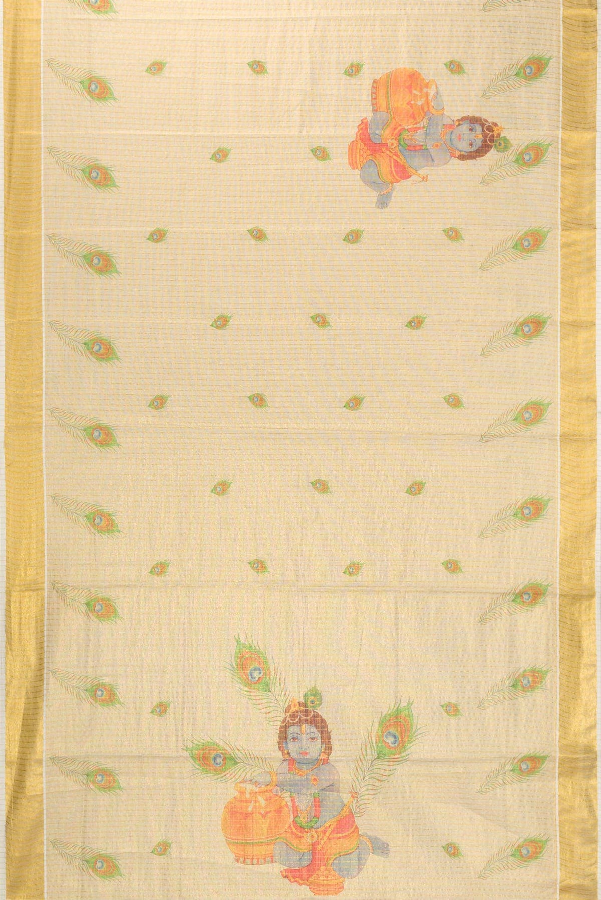Gold Dual Tone Kerala Cotton Saree
