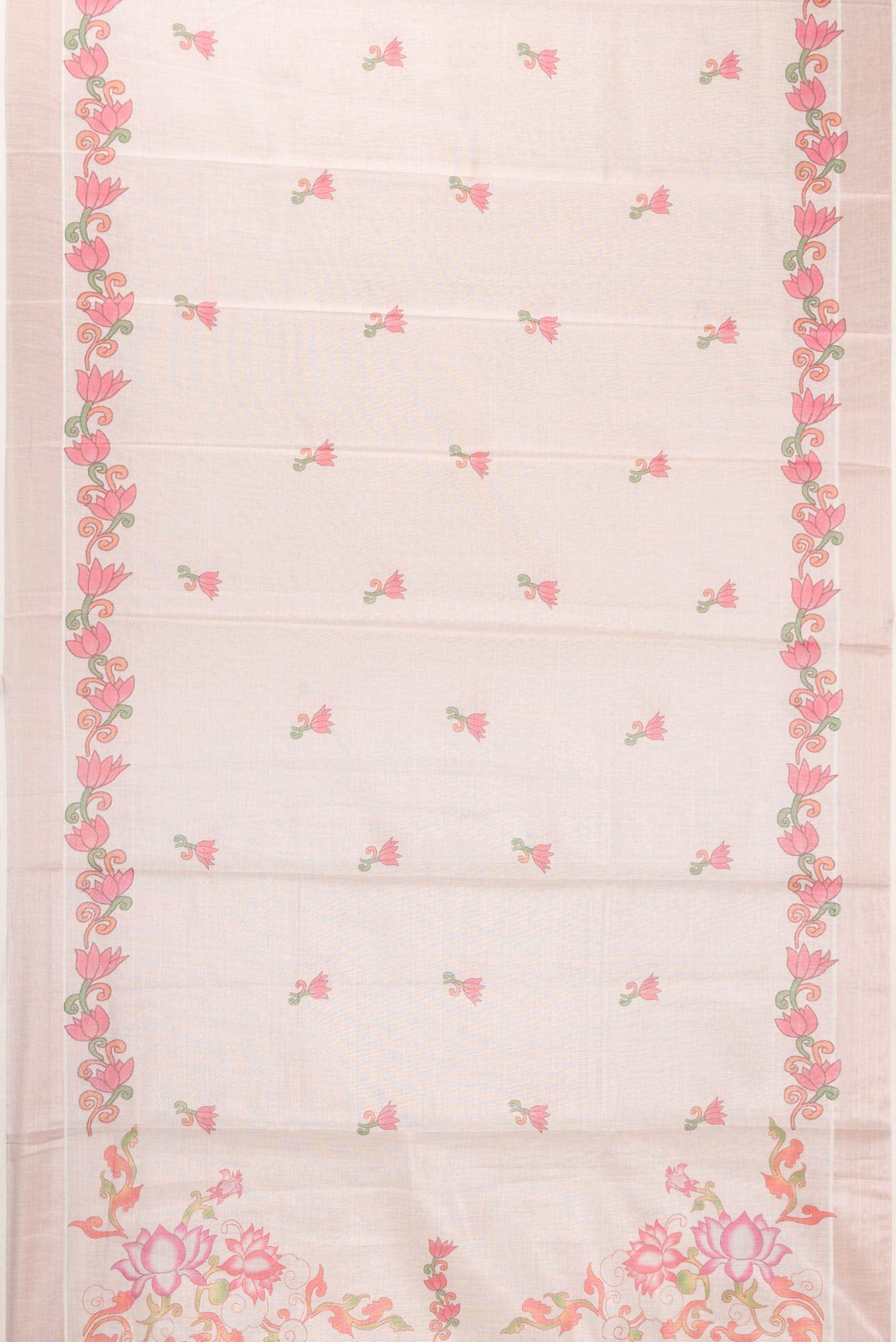 Pink Dual Tone Kerala Cotton Saree