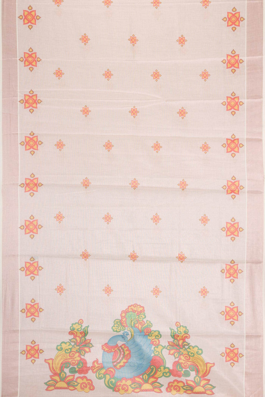 Rose pink Dual Tone Kerala Cotton Saree