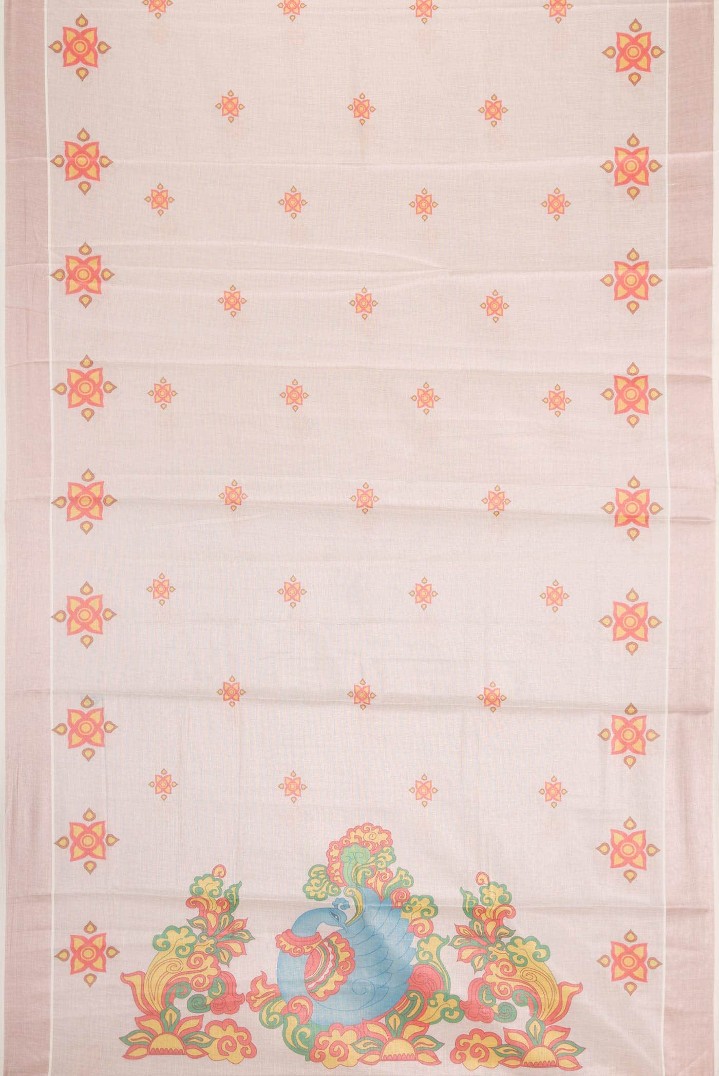 Rose pink Dual Tone Kerala Cotton Saree