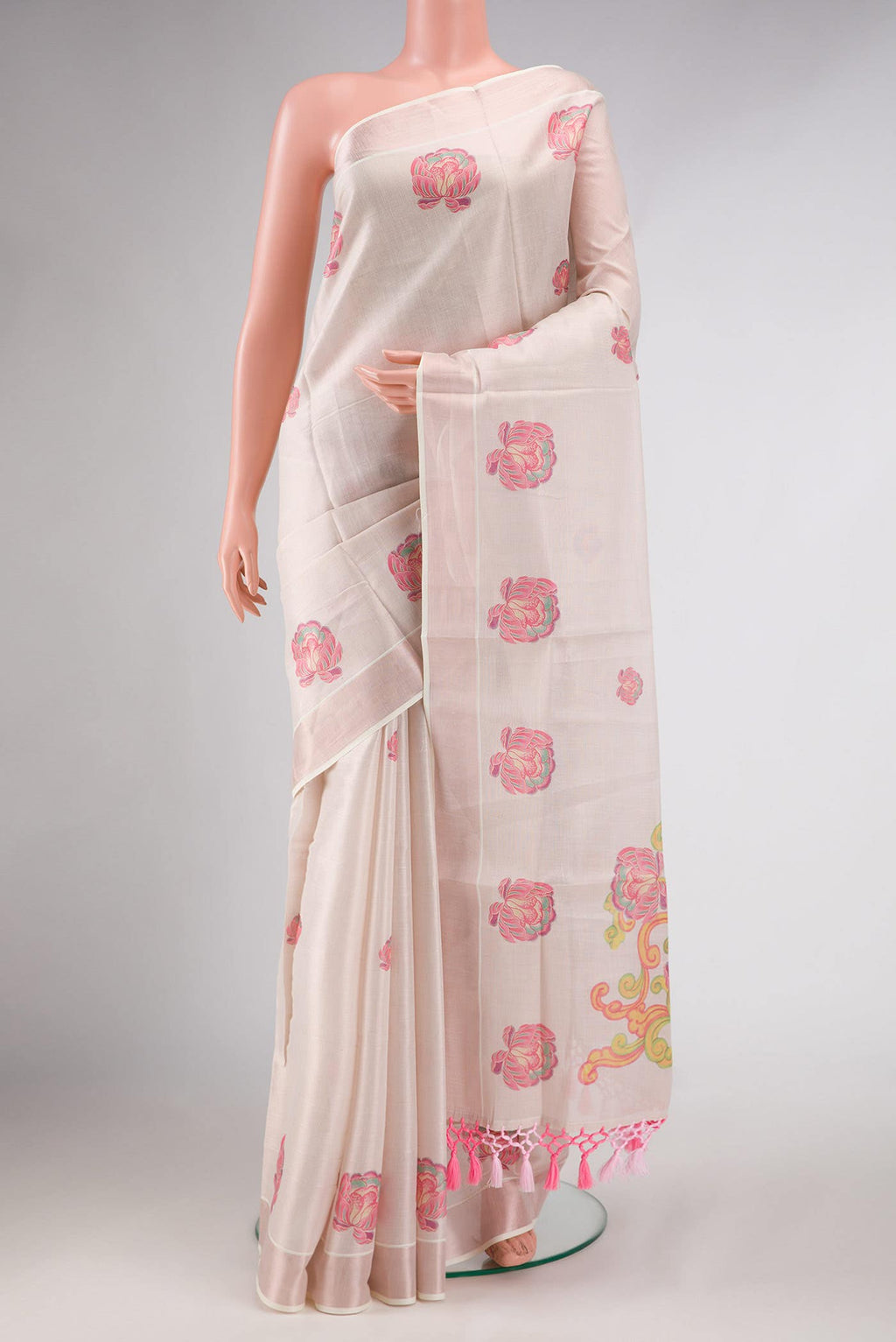 Rose Gold Kerala Cotton Saree