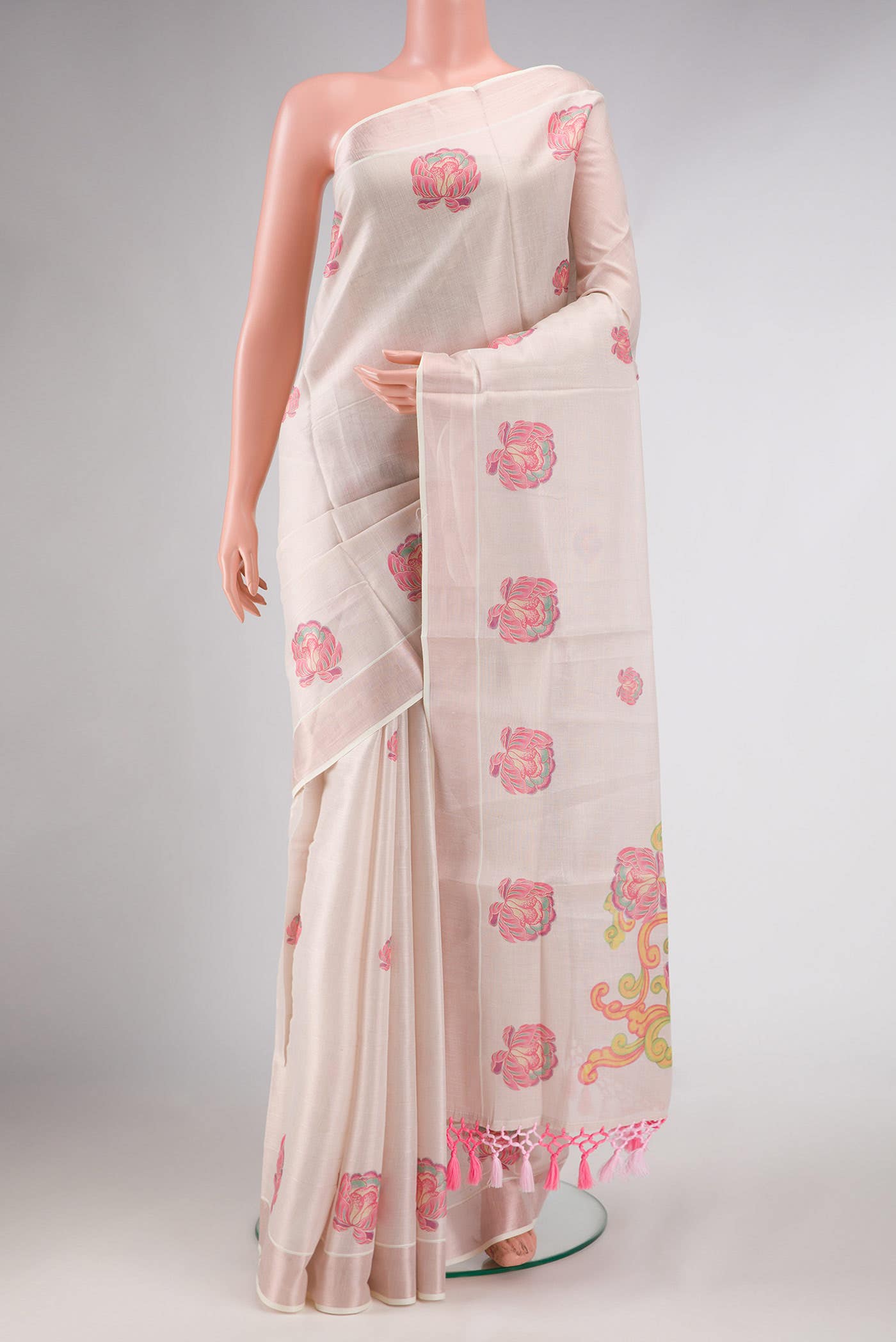 Rose Gold Kerala Cotton Saree