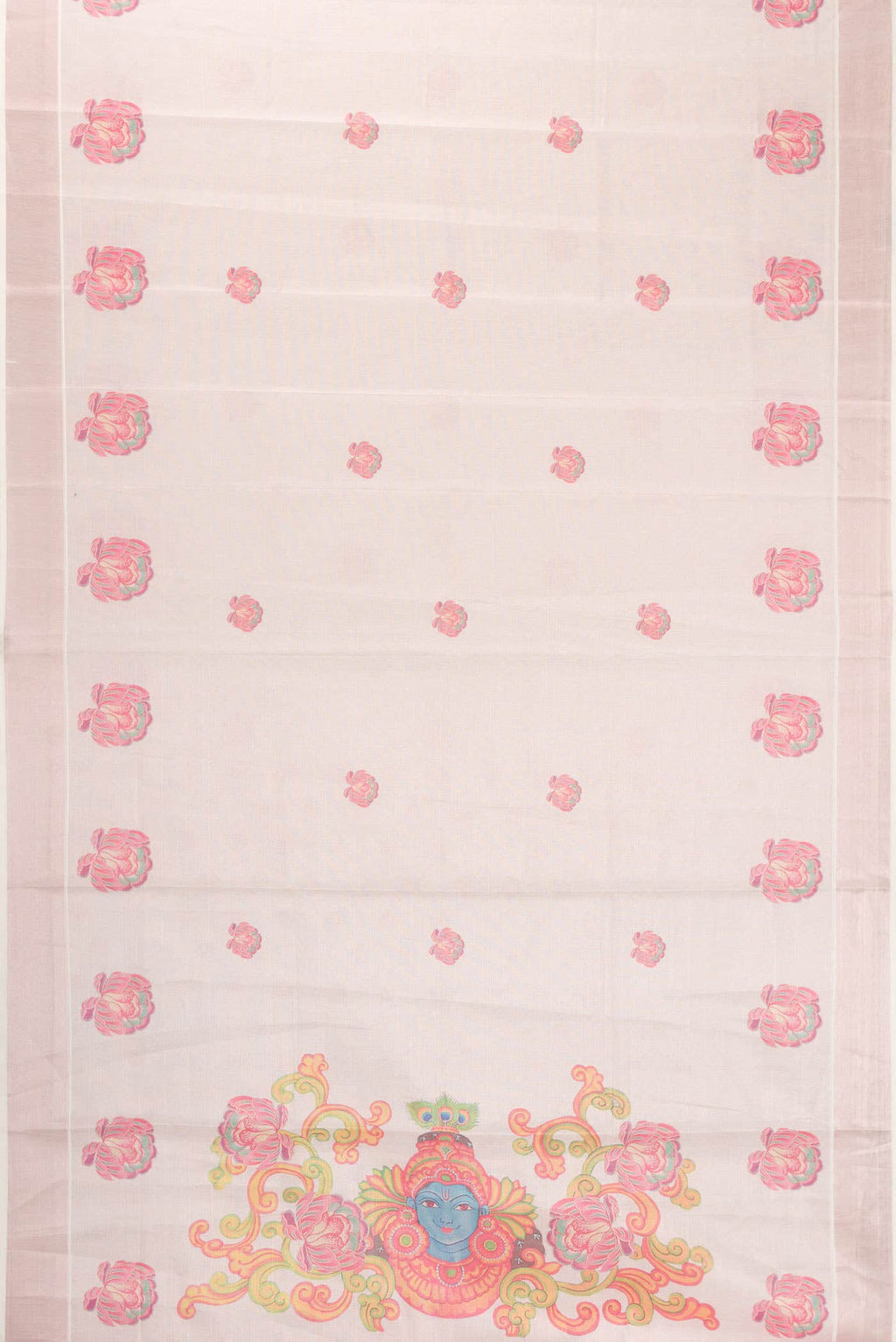 Rose Gold Kerala Cotton Saree