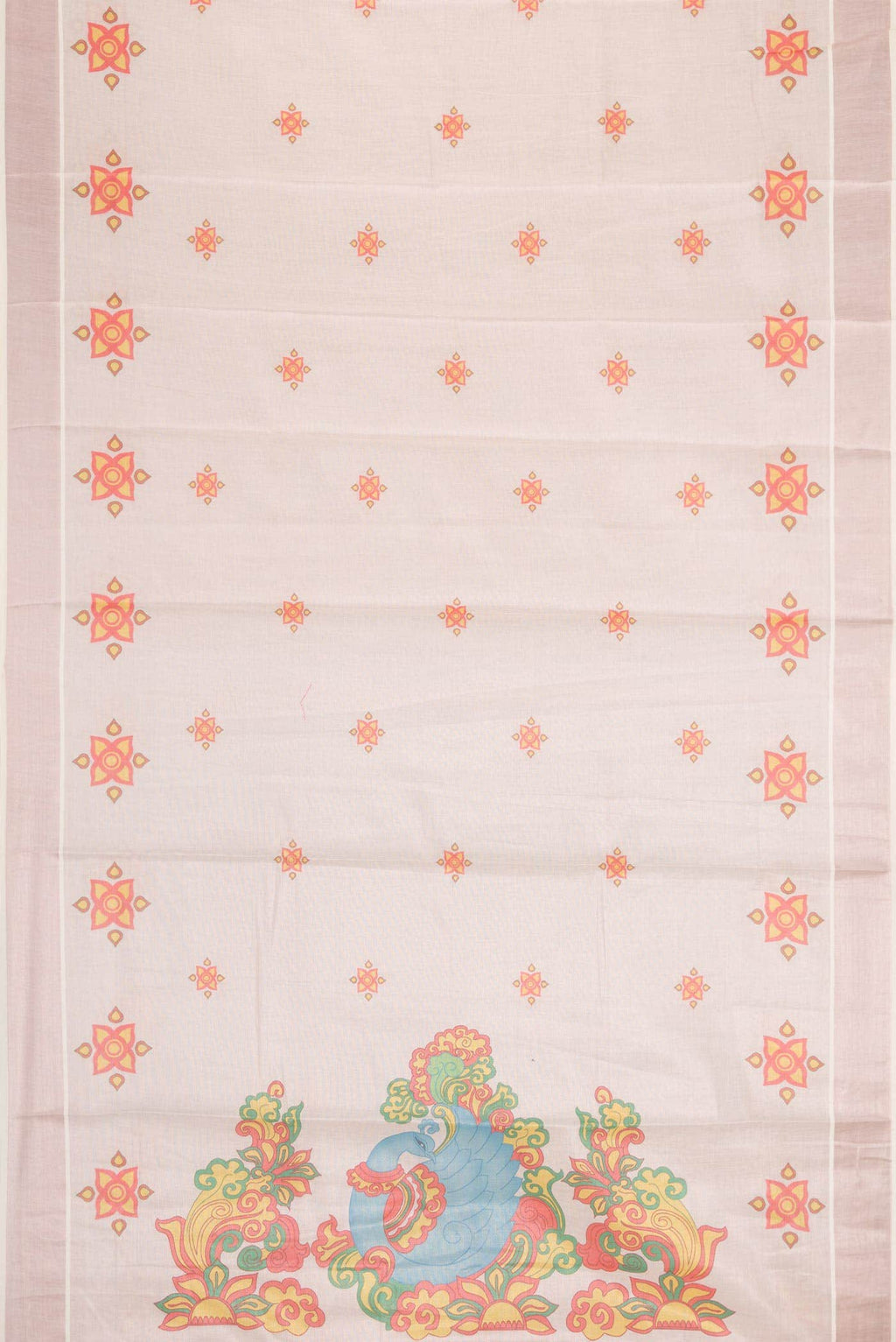 Rose pink Dual Tone Kerala Cotton Saree