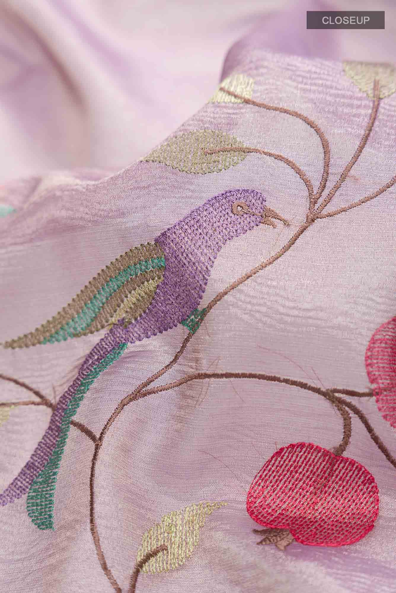 Lavender Tissue Silk Saree