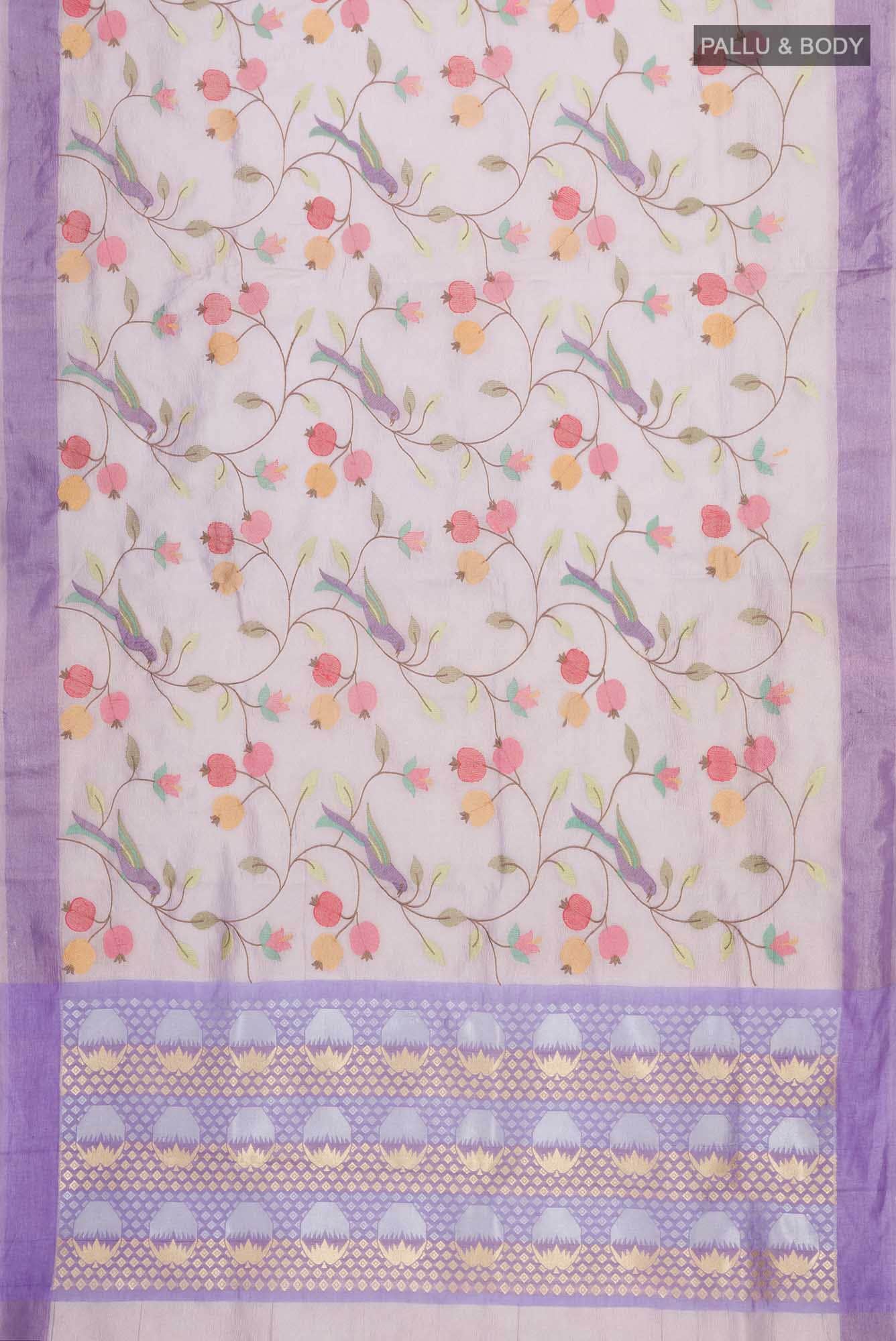 Lavender Tissue Silk Saree