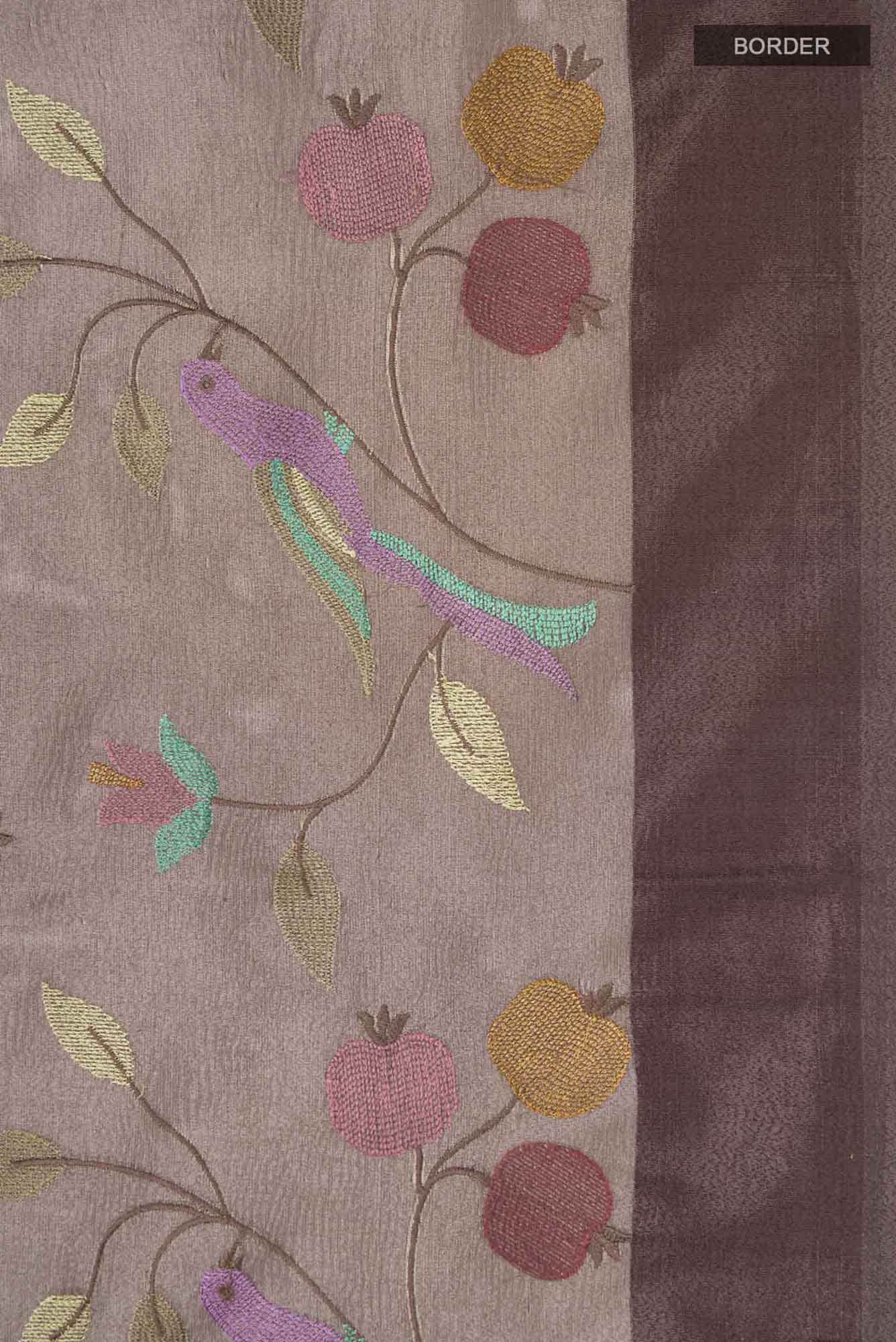 Brown Tissue Silk Saree