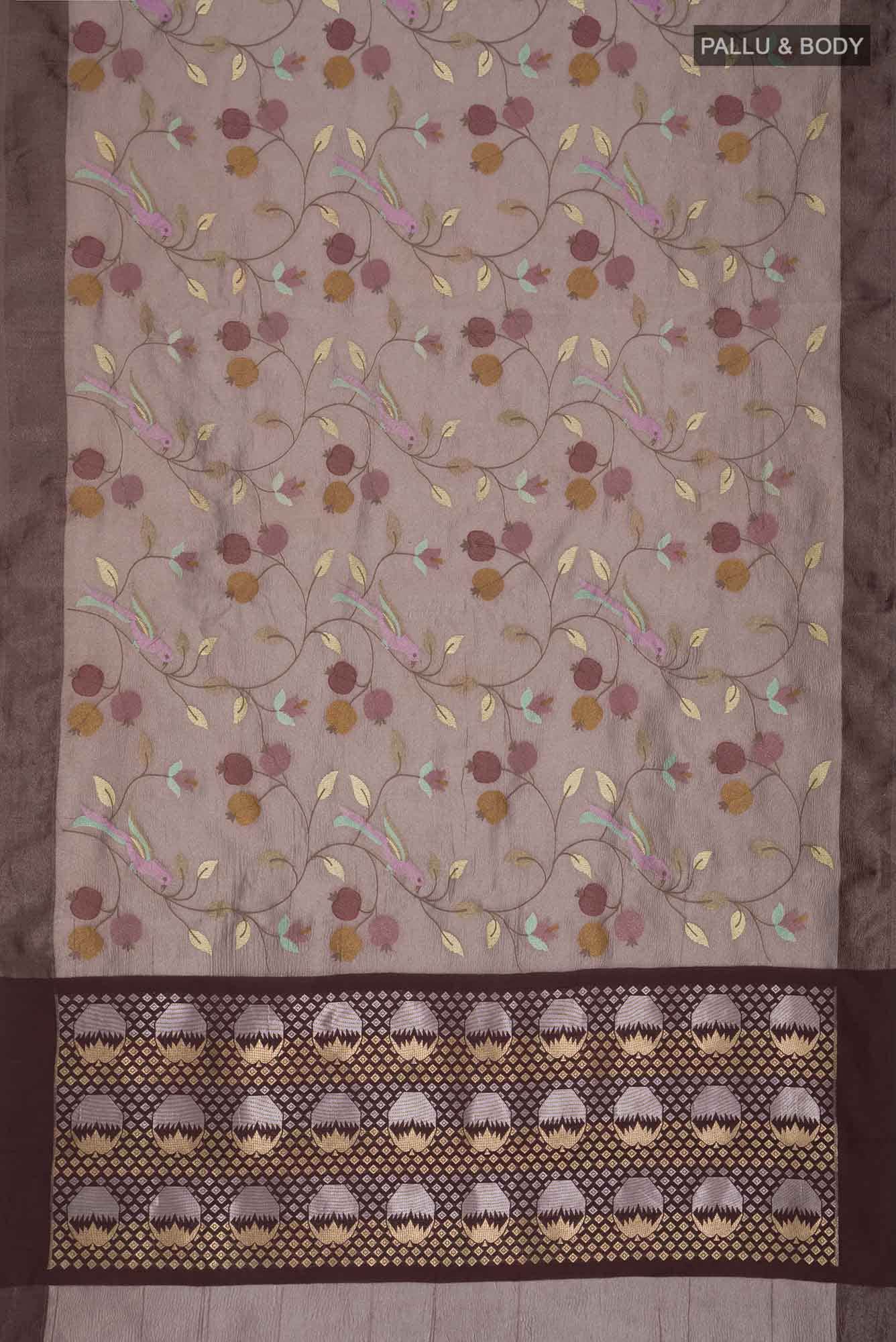 Brown Tissue Silk Saree